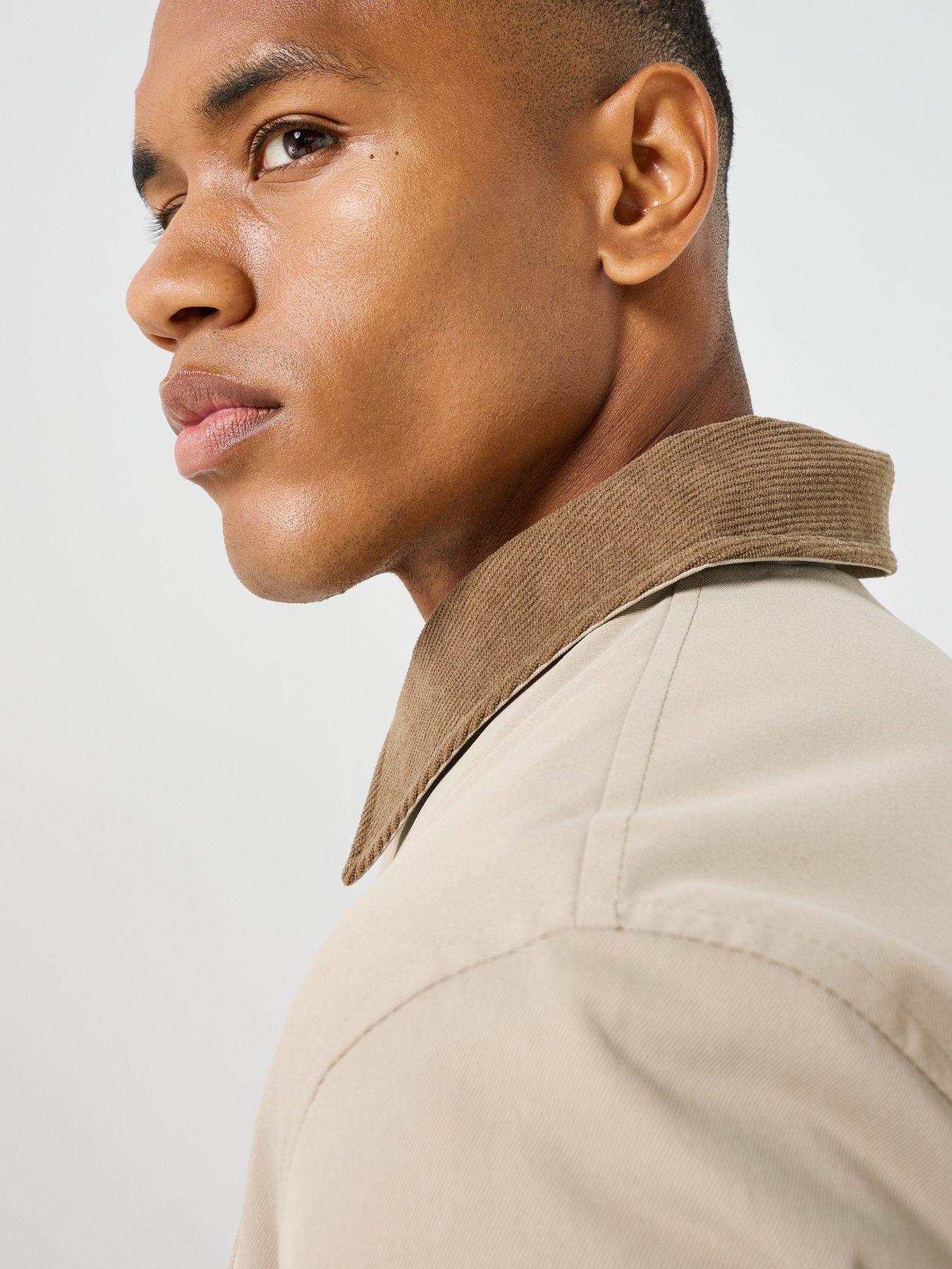 Image 6 of 6 of Jack & Jones Norrerbro Padded Barn Jacket with Corduroy Collar - Beige