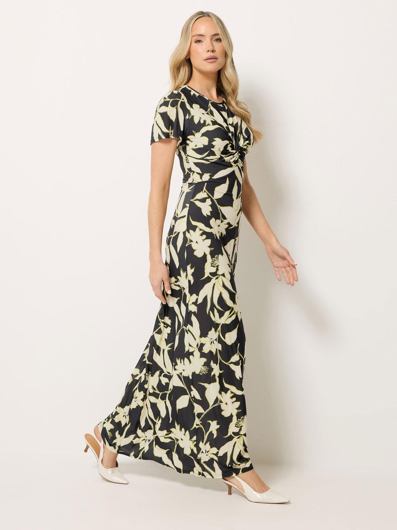Long Tall Sally Floral Ity Twist Maxi Dress - Black