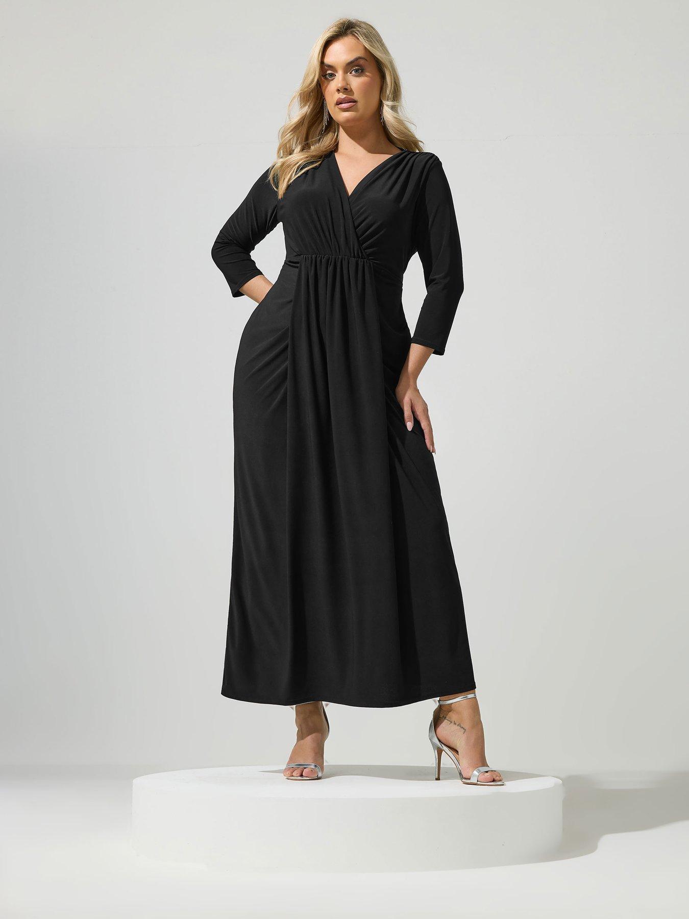 Yours Curve Maxi Wrap Dress - Black