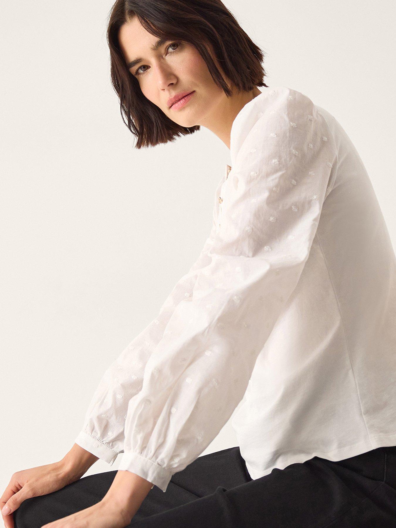 Image 4 of 6 of Monsoon Flossy Fabric Mix Top