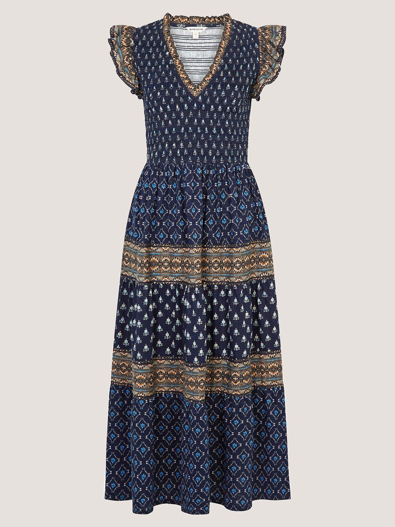 Image 5 of 5 of Monsoon Amaya Jersey Maxi Dress - Blue