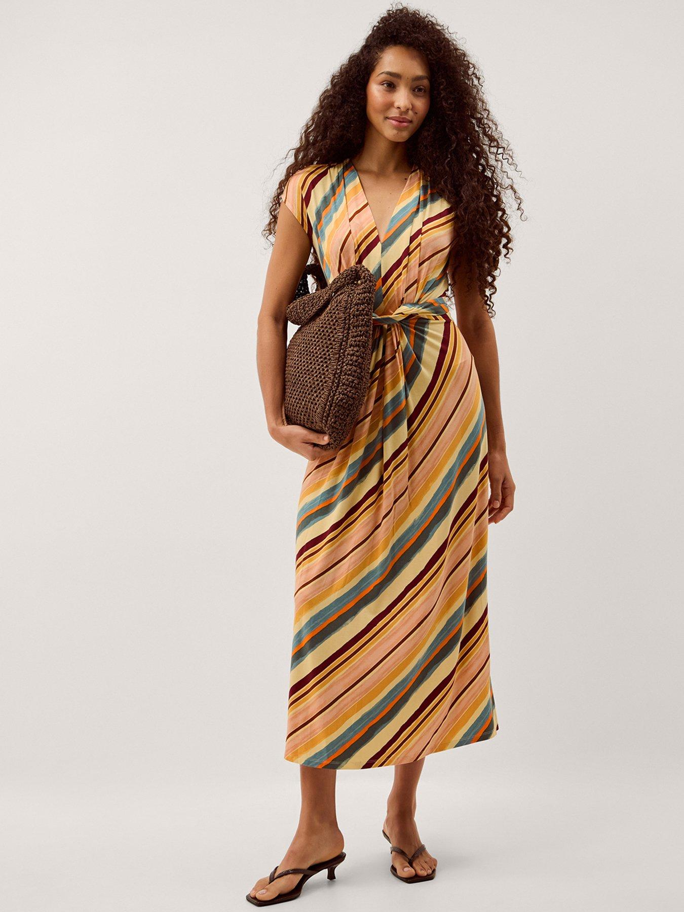 Monsoon Tola Stripe Jersey Dress