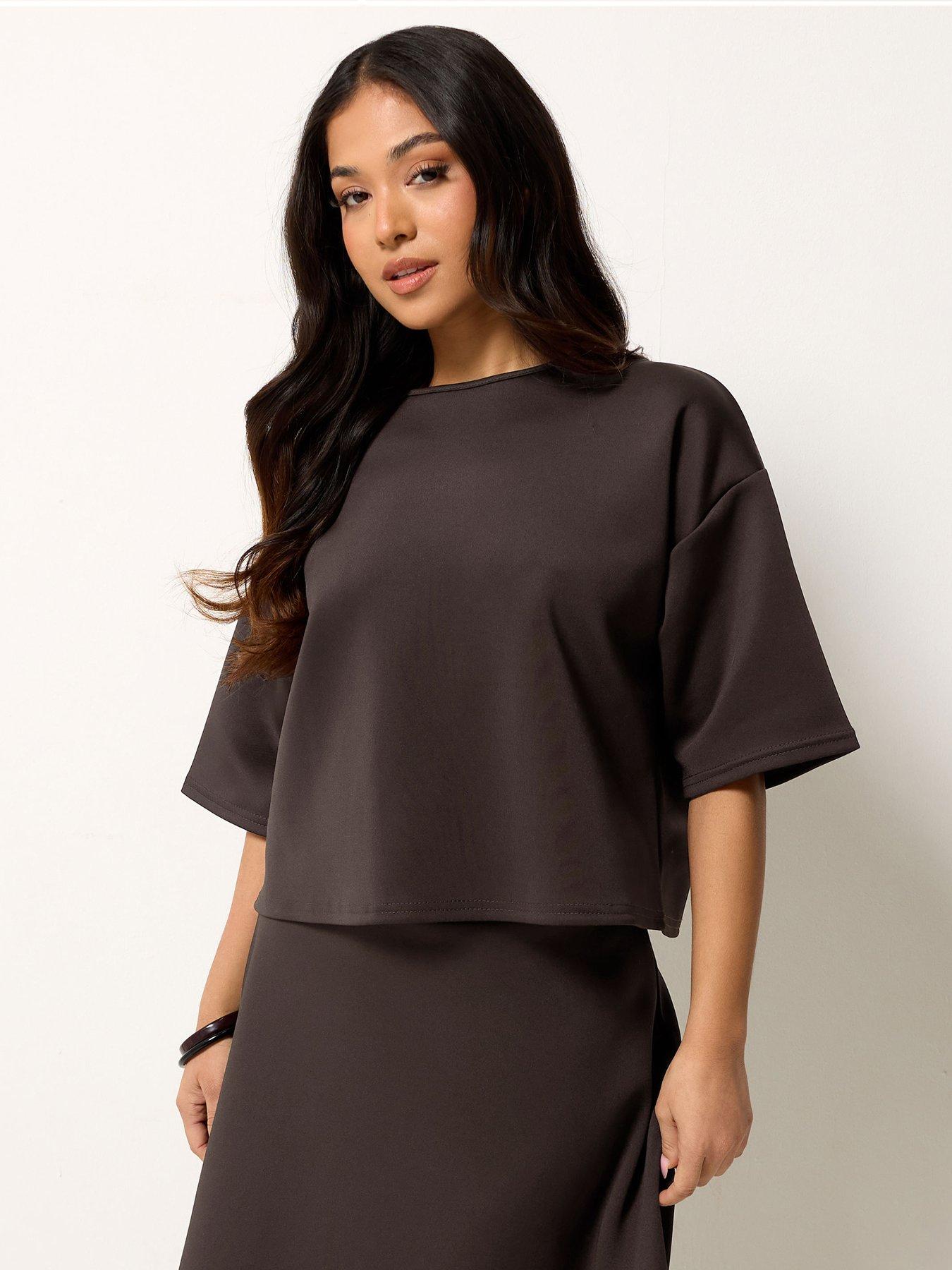 PixieGirl Petite Boxy T-Shirt - Brown
