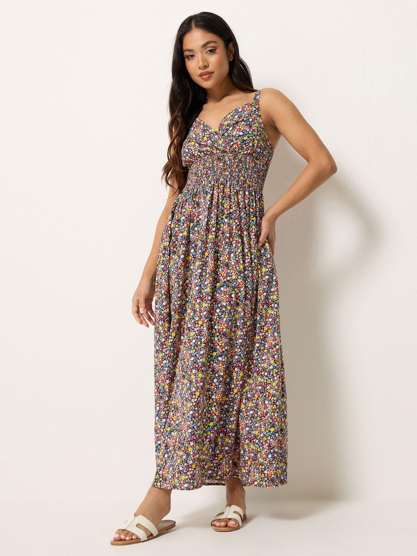 PixieGirl Petite Ditsy Wrap Maxi Dress