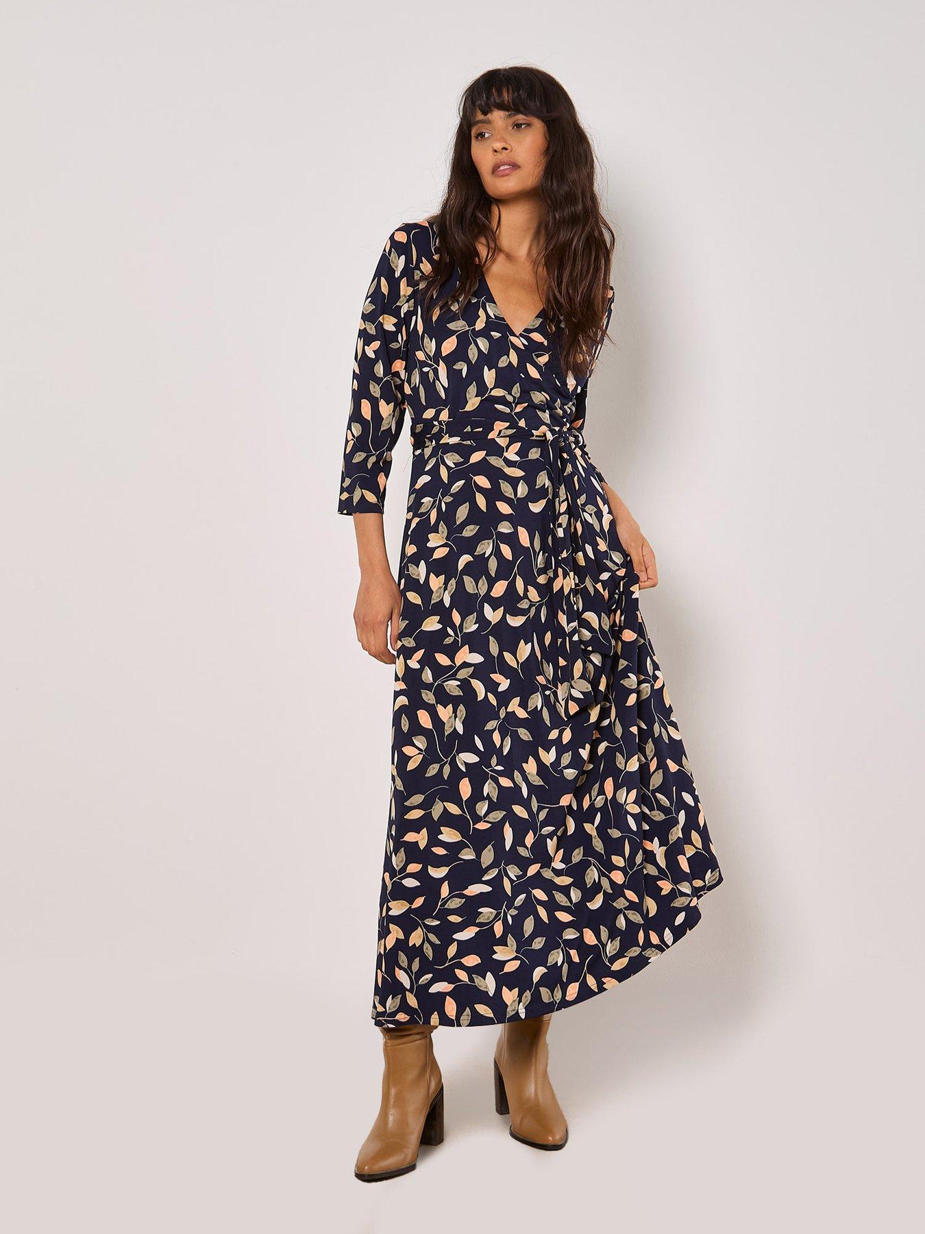 Apricot Apricot Multi Leaf Ity Maxi Dress