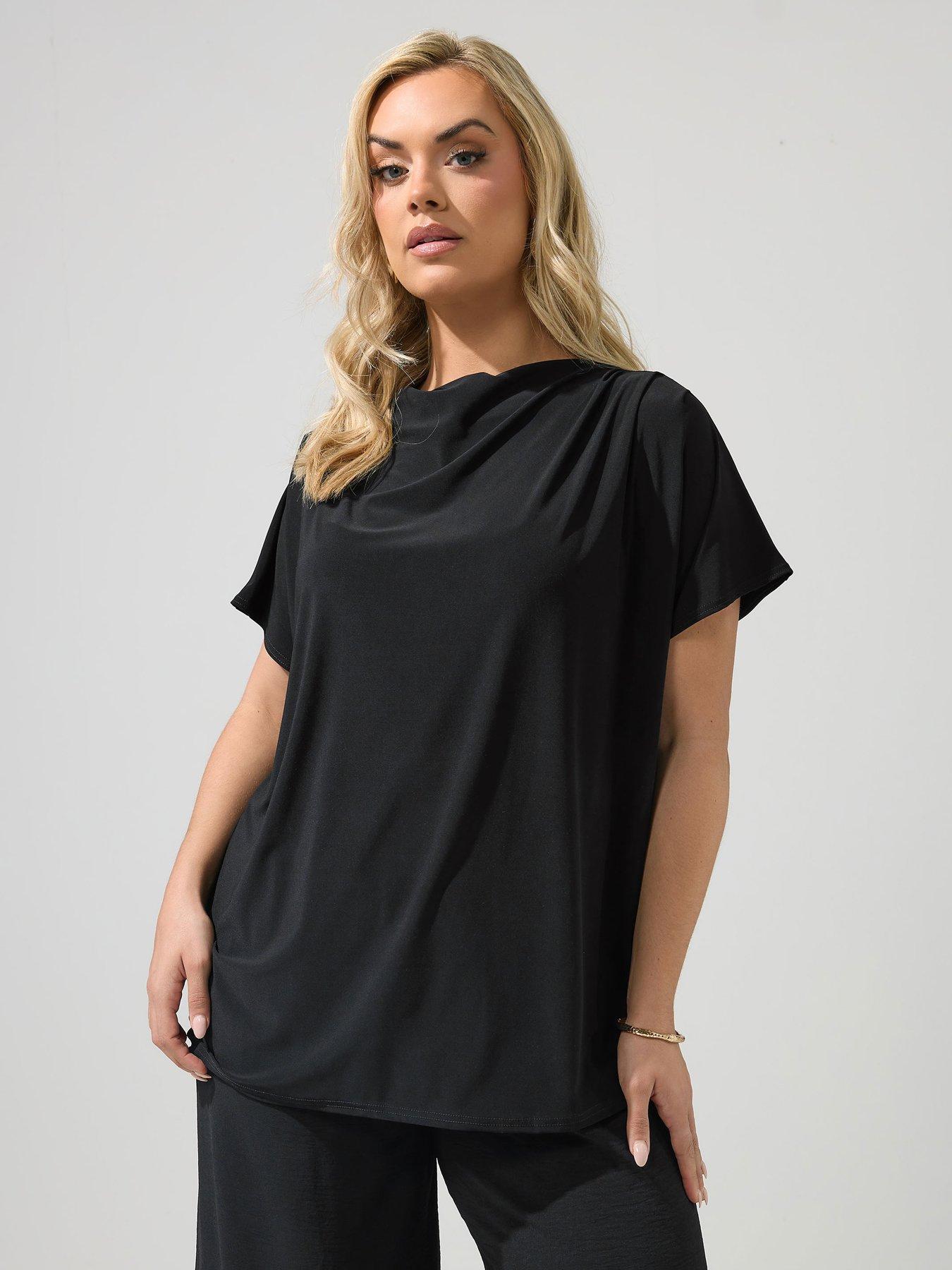 Image 1 of 5 of Yours Curve Pleat Detail Shoulder Top