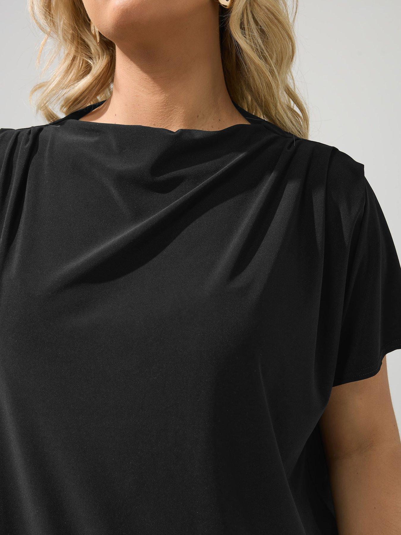 Image 4 of 5 of Yours Curve Pleat Detail Shoulder Top