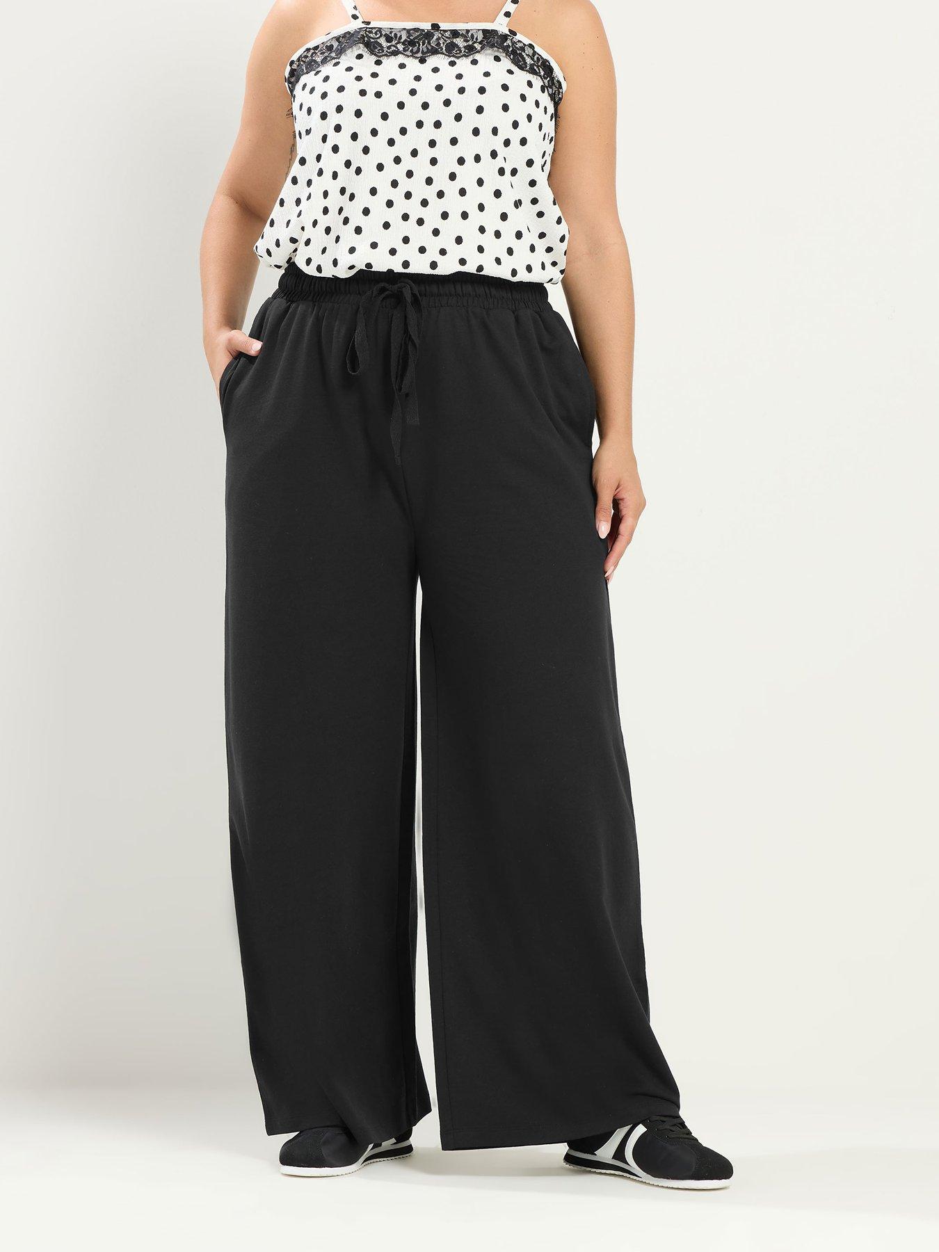 Yours Curve Wide Leg Jogger Regular - Black