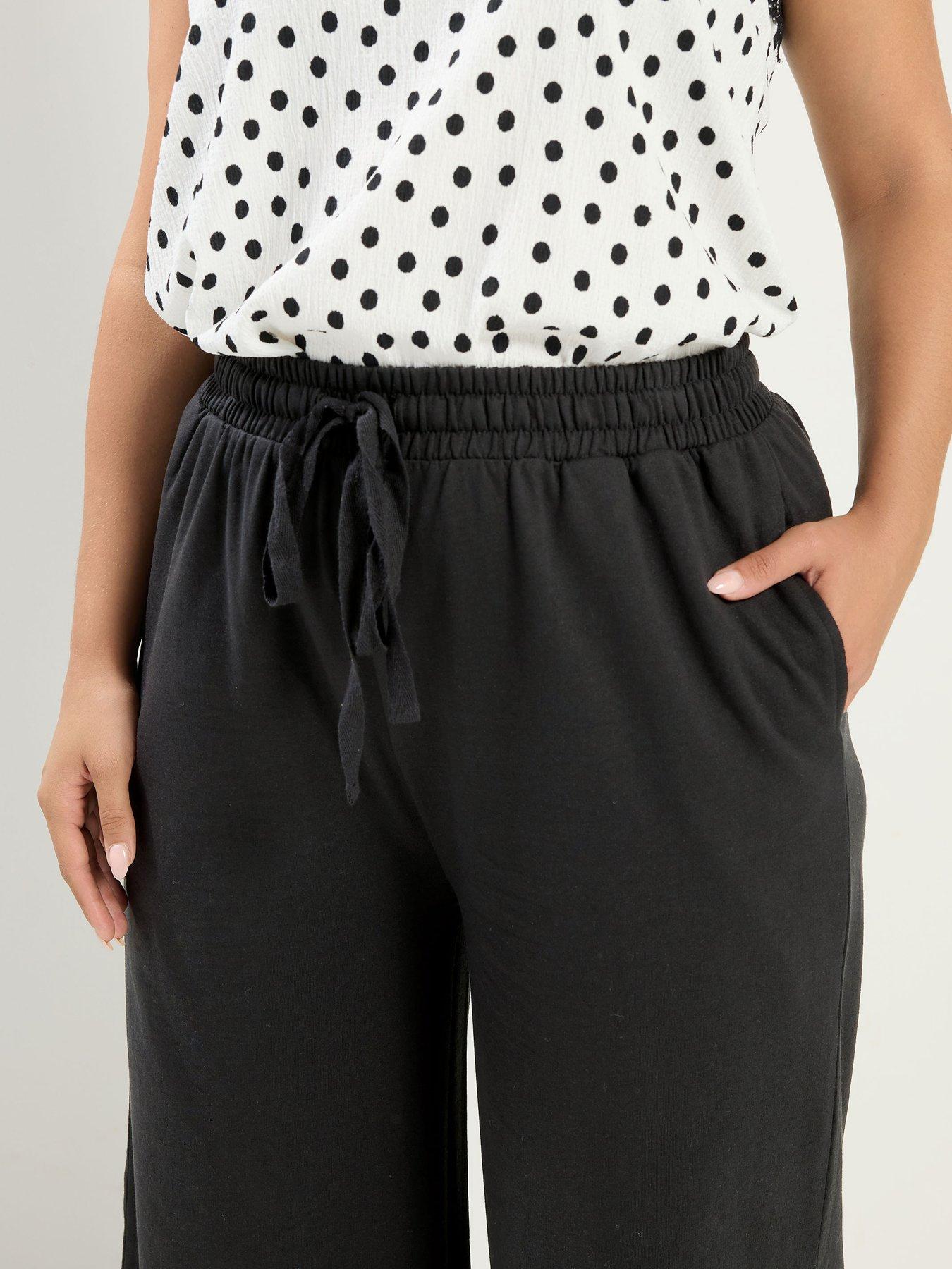 Image 4 of 4 of Yours Curve Wide Leg Jogger Regular - Black