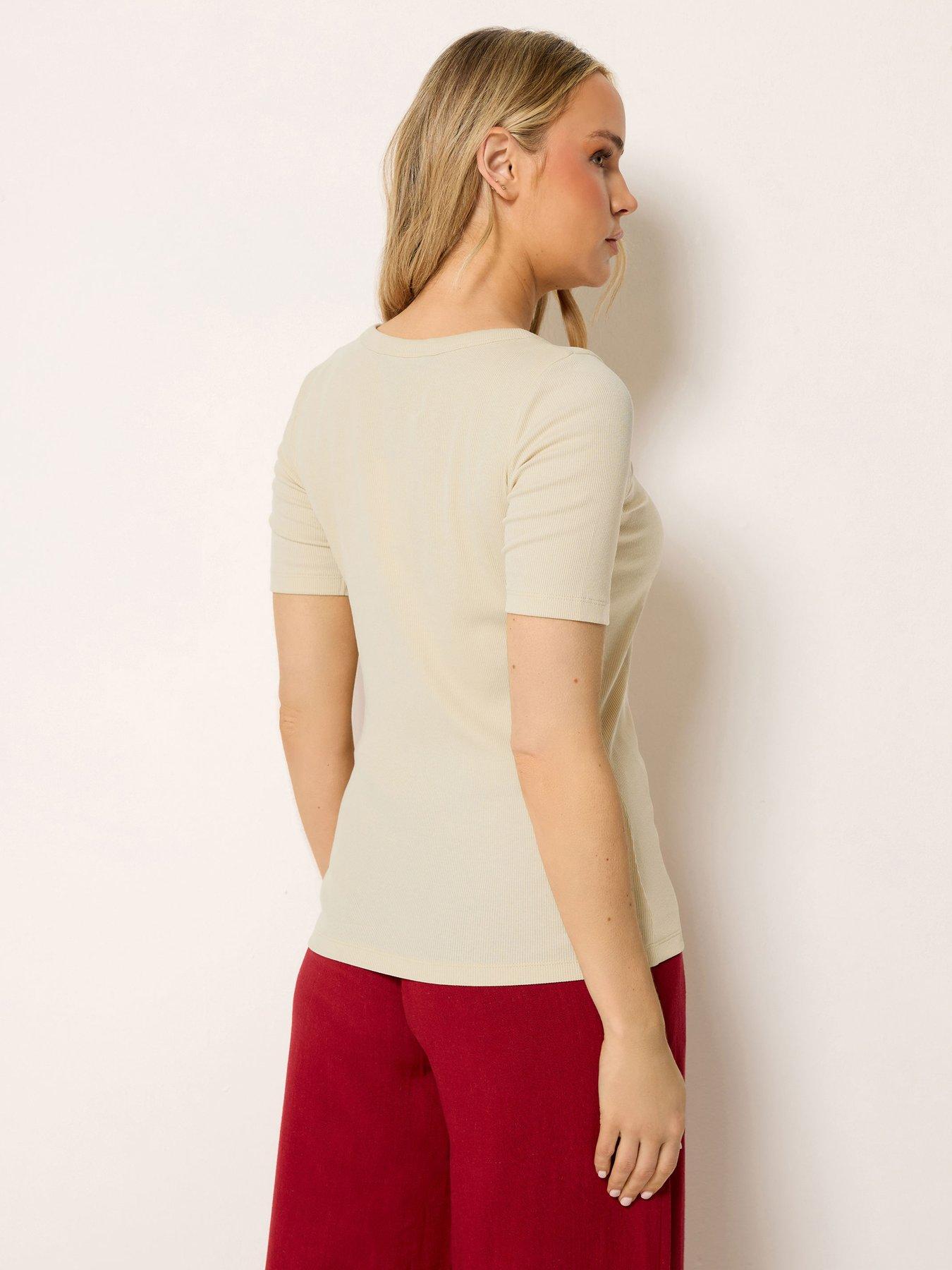 Image 2 of 5 of Long Tall Sally Tall Scoop Neck Button T-shirt