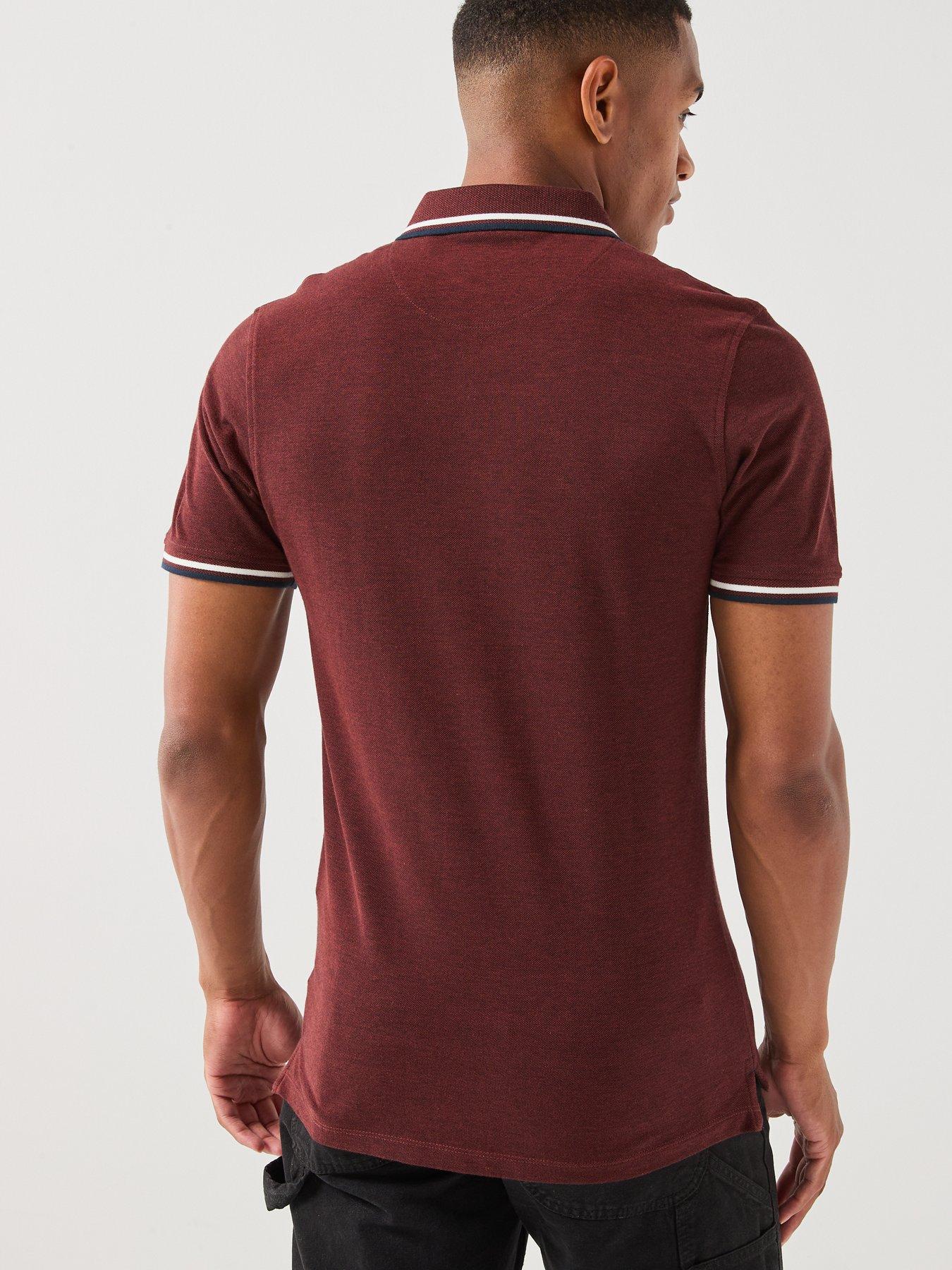 Image 2 of 5 of Jack & Jones Paulos Short Sleeve Polo Shirt - Dark Red