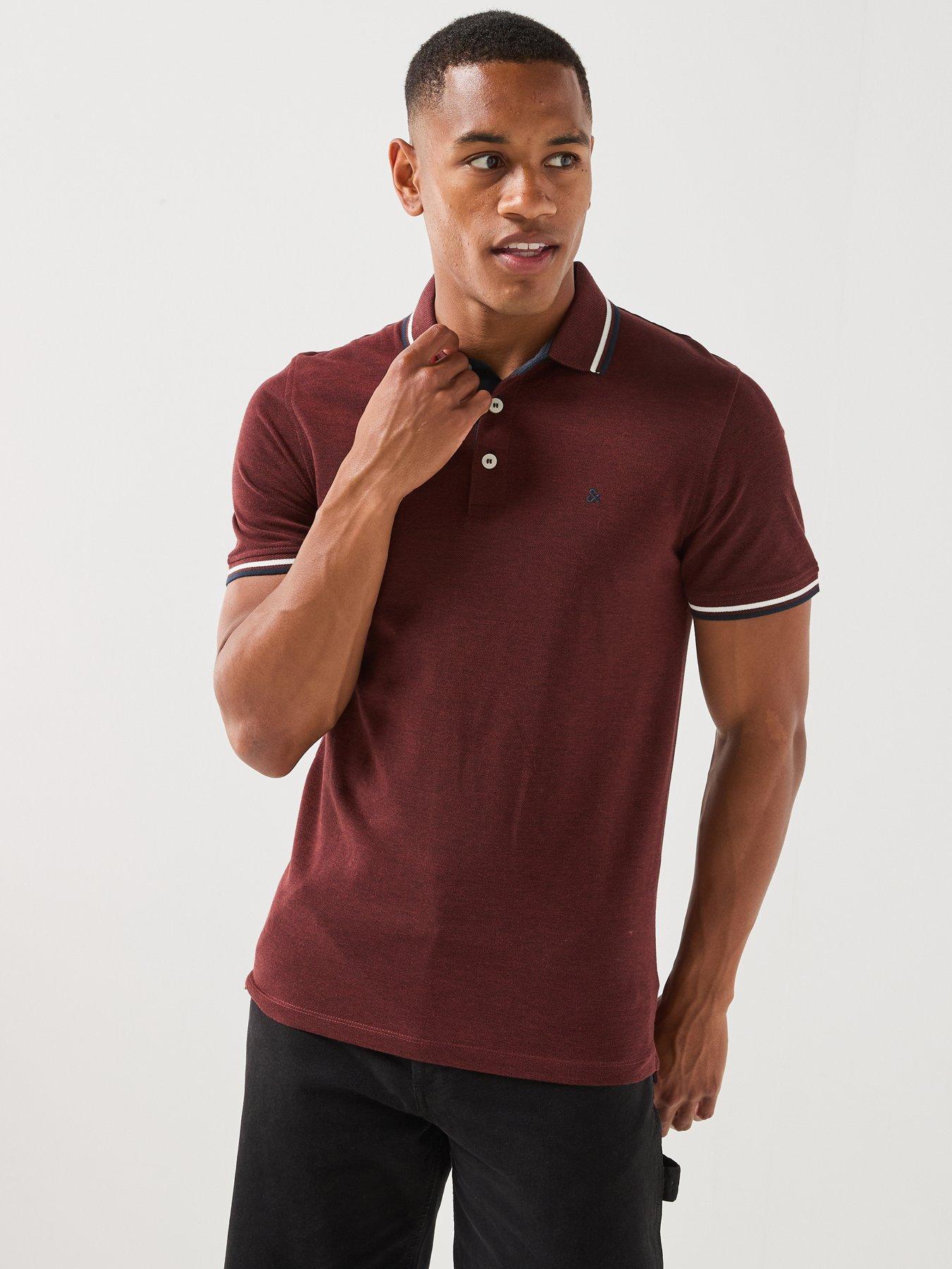 Image 5 of 5 of Jack & Jones Paulos Short Sleeve Polo Shirt - Dark Red
