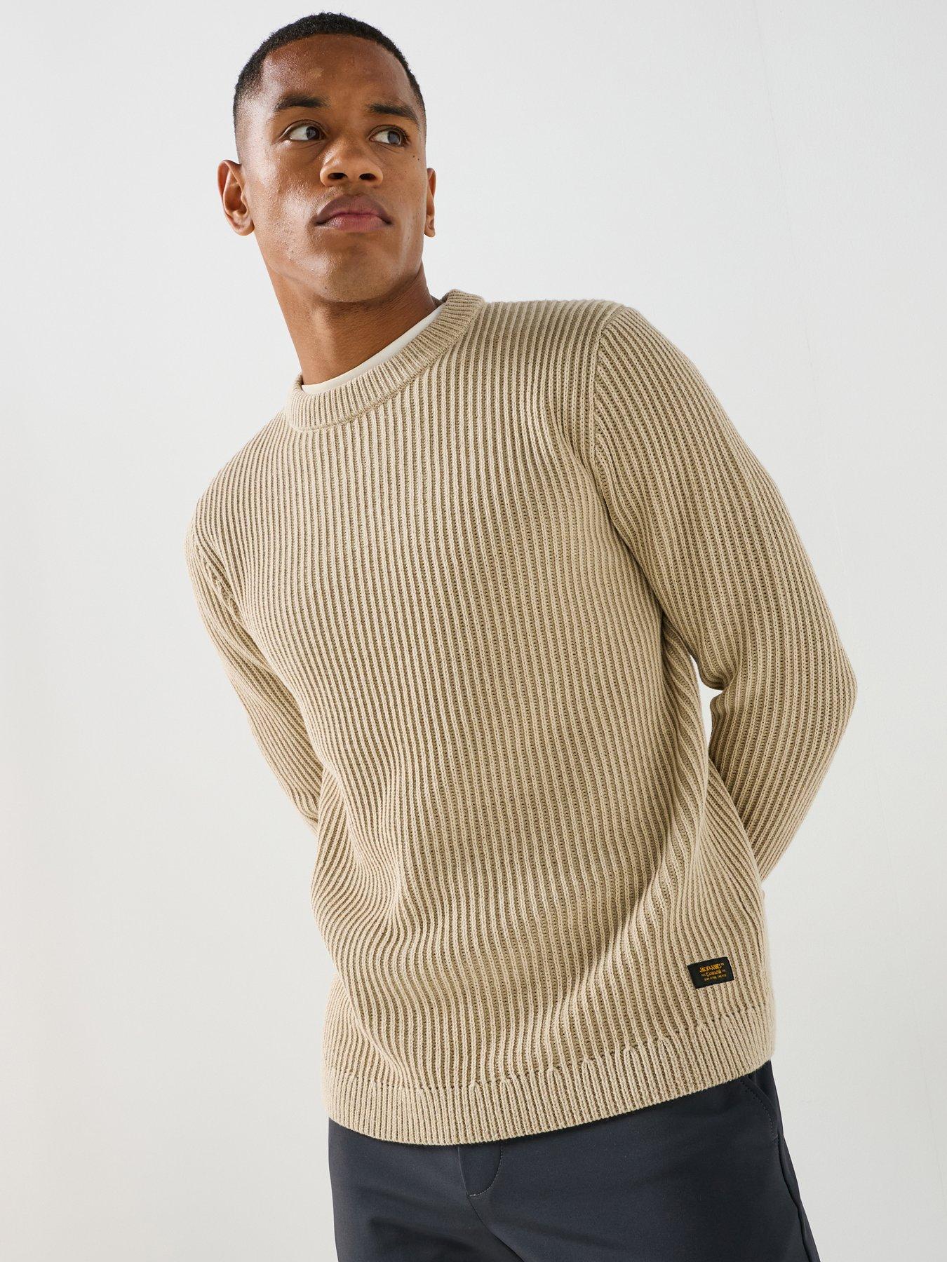 Jack & Jones Dover Crew Neck Knitted Jumper - Cream