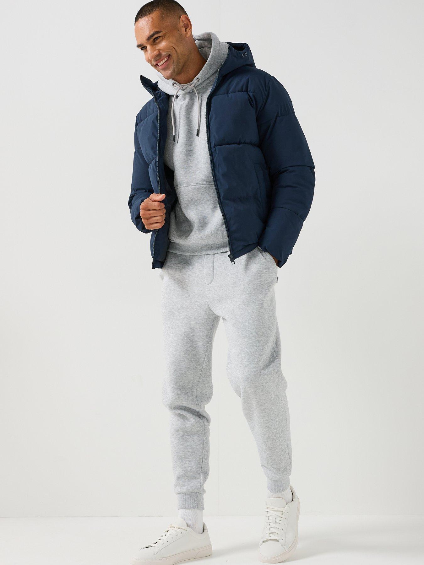 Image 3 of 6 of Jack & Jones Mens Hooded Padded Puffer Jacket - Sky Captain