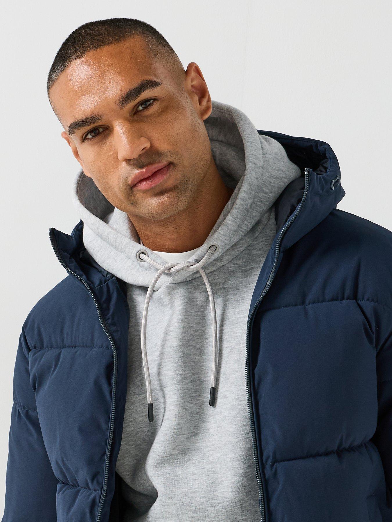 Image 4 of 6 of Jack & Jones Mens Hooded Padded Puffer Jacket - Sky Captain