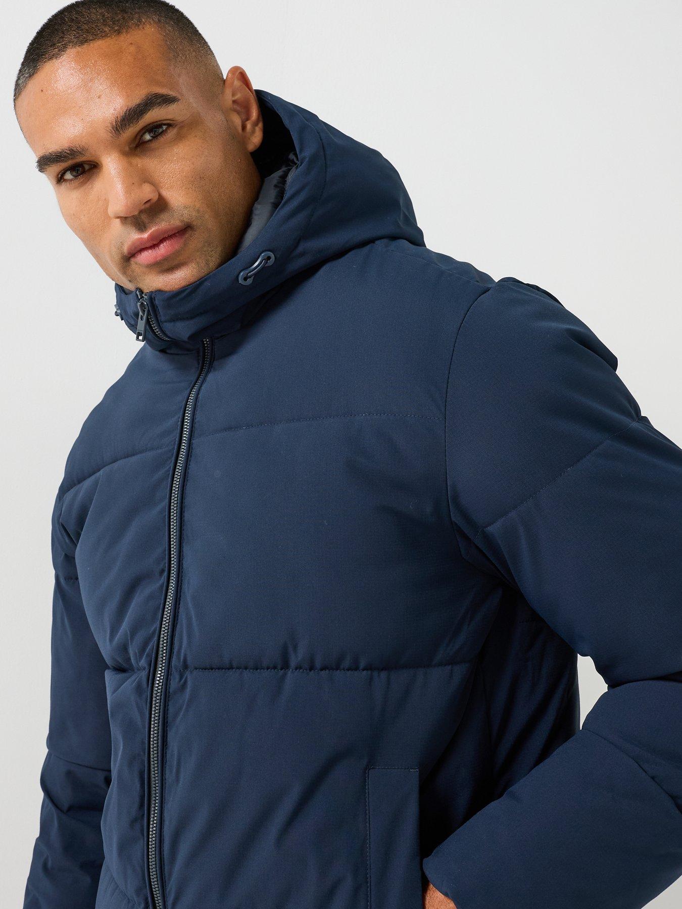 Image 6 of 6 of Jack & Jones Mens Hooded Padded Puffer Jacket - Sky Captain