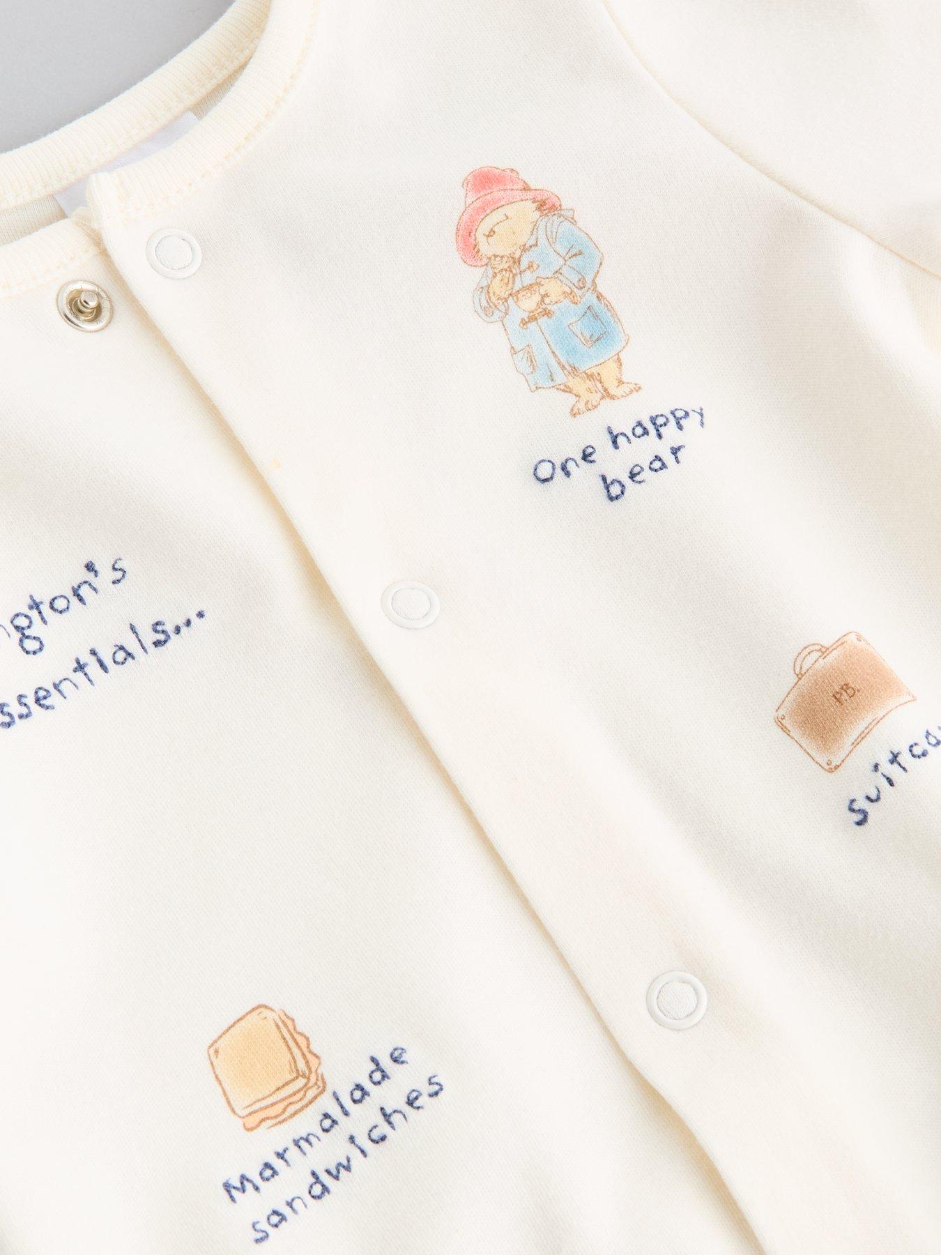 Image 4 of 5 of The Very Collection Unisex Paddington Star Print Popper Sleepsuit And Hat - Cream