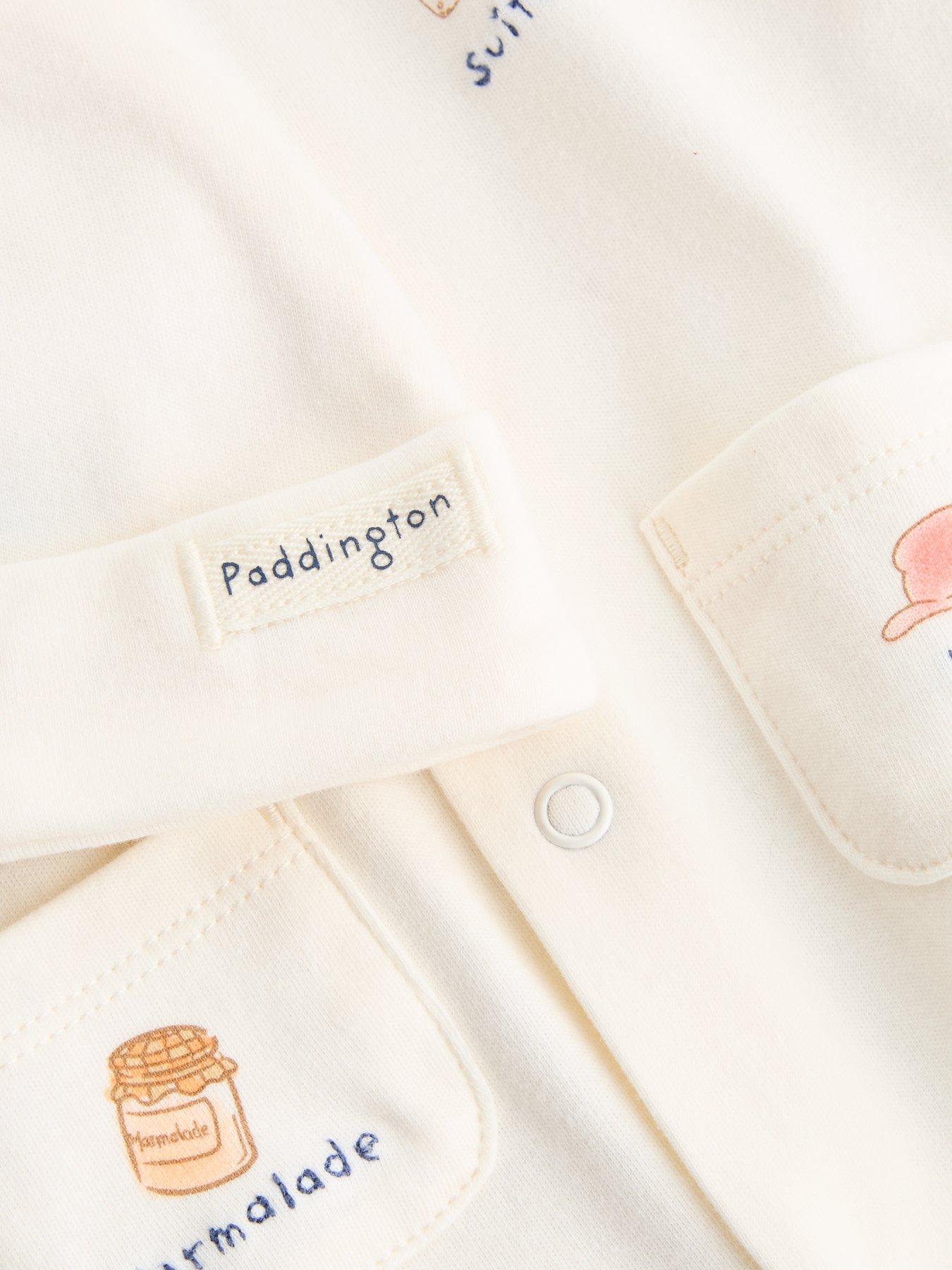 Image 5 of 5 of The Very Collection Unisex Paddington Star Print Popper Sleepsuit And Hat - Cream
