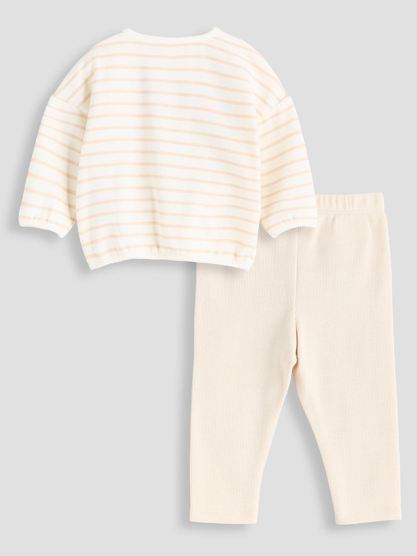 Image 2 of 4 of The Very Collection Baby Stripe Paddington Bear Legging Sweatshirt Set - White/Beige