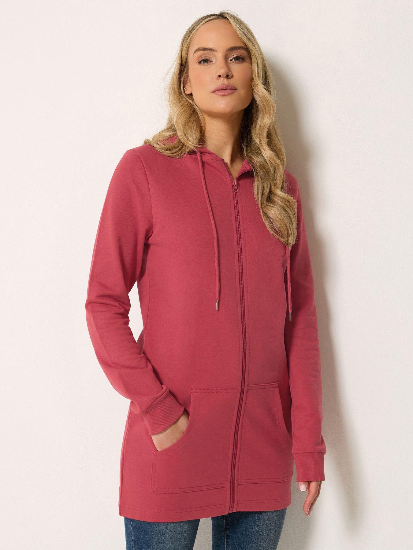 Image 1 of 4 of Long Tall Sally Longline Zip Through Hoodie - Red
