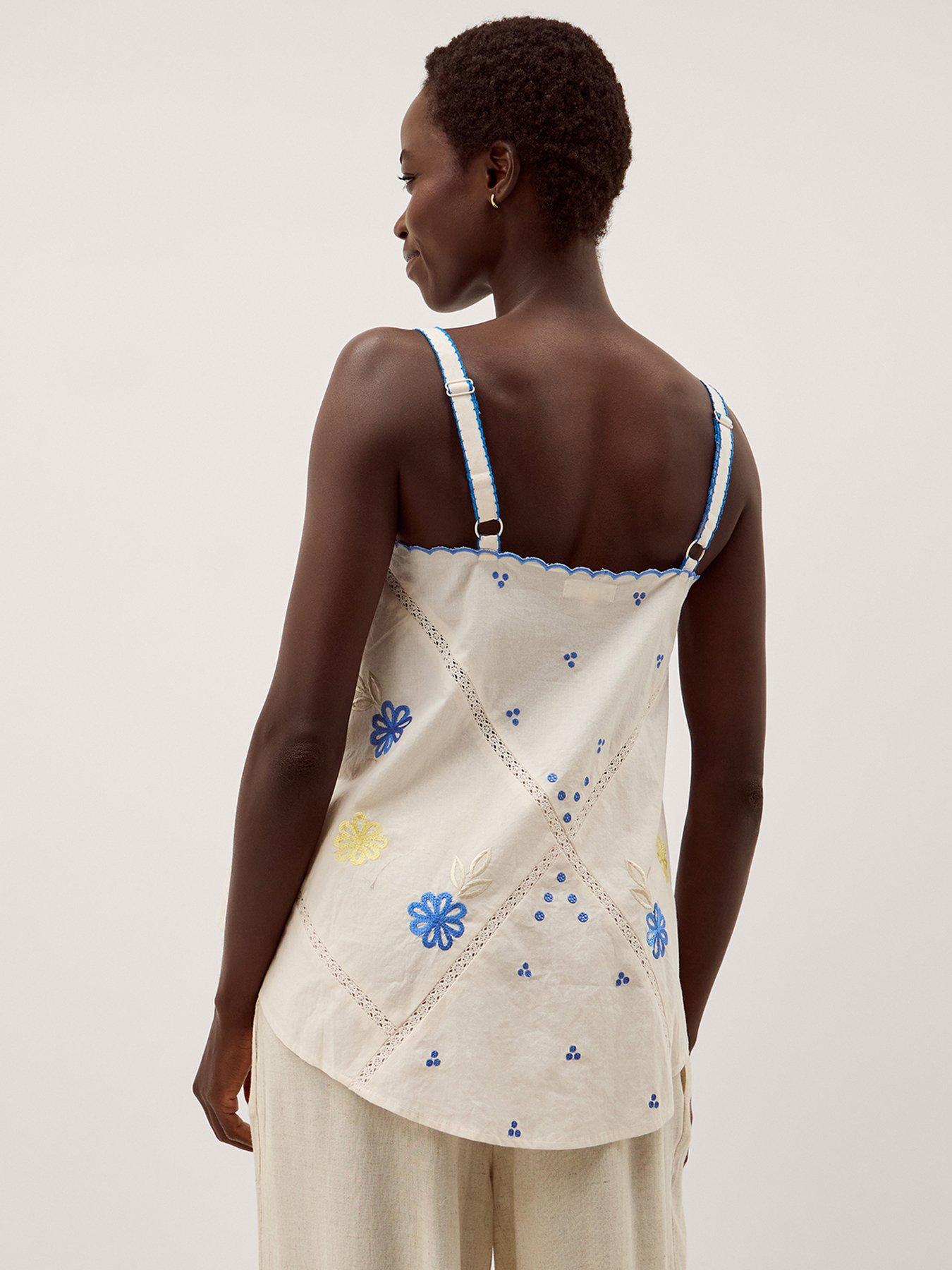 Image 2 of 5 of Monsoon Sophie Embroidered Cami - Cream