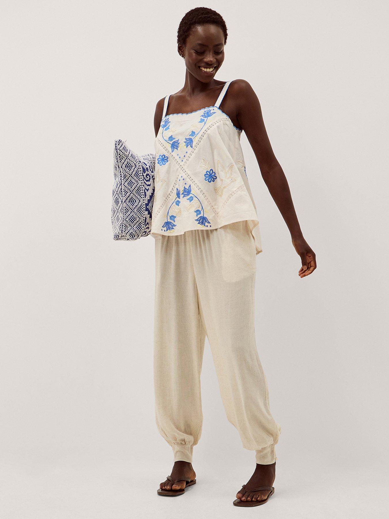 Image 3 of 5 of Monsoon Sophie Embroidered Cami - Cream