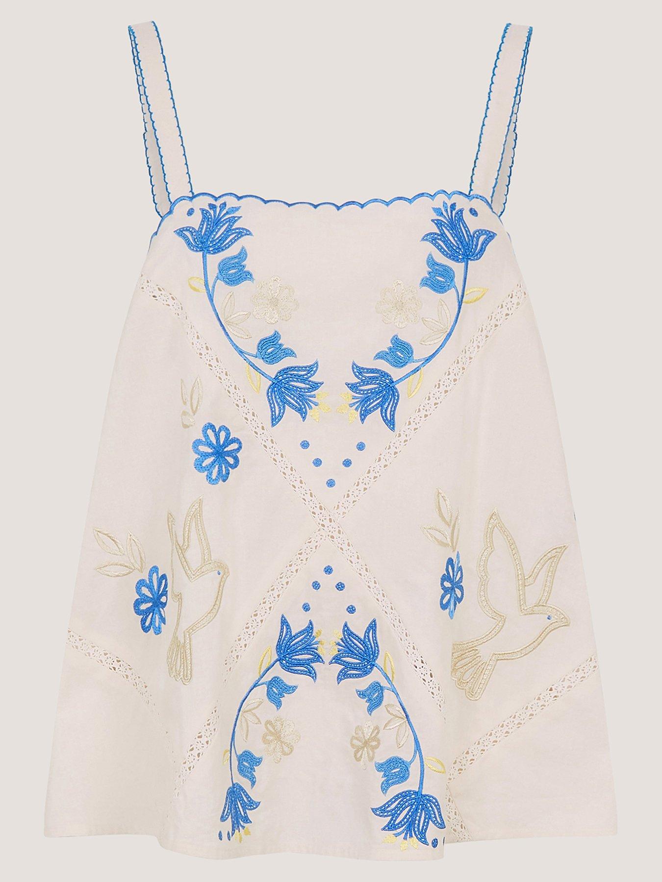 Image 5 of 5 of Monsoon Sophie Embroidered Cami - Cream