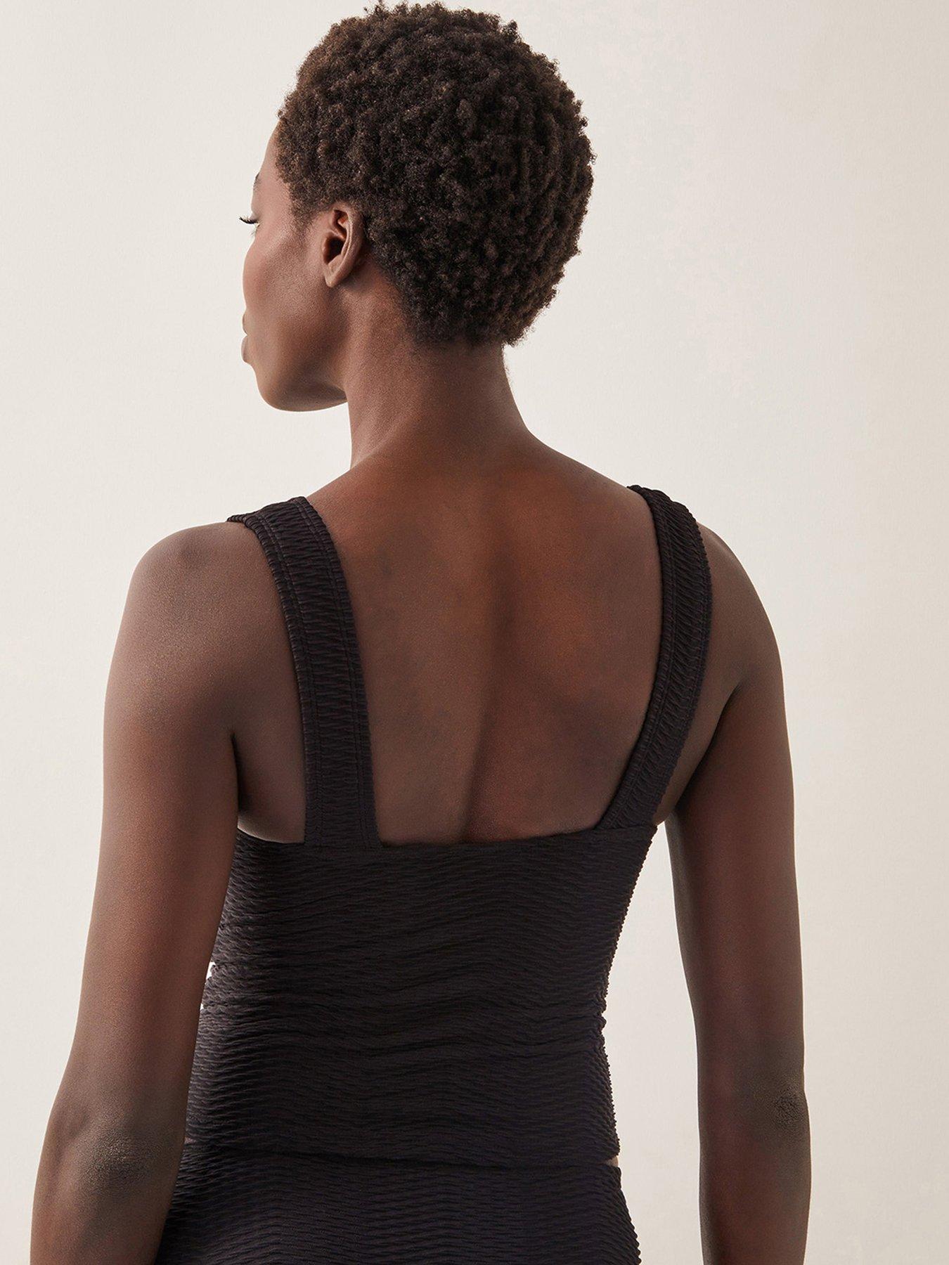 Image 2 of 5 of Monsoon Alicia Rib Tankini Top - Black