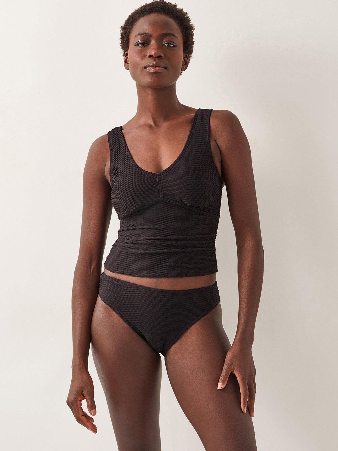 Image 3 of 5 of Monsoon Alicia Rib Tankini Top - Black