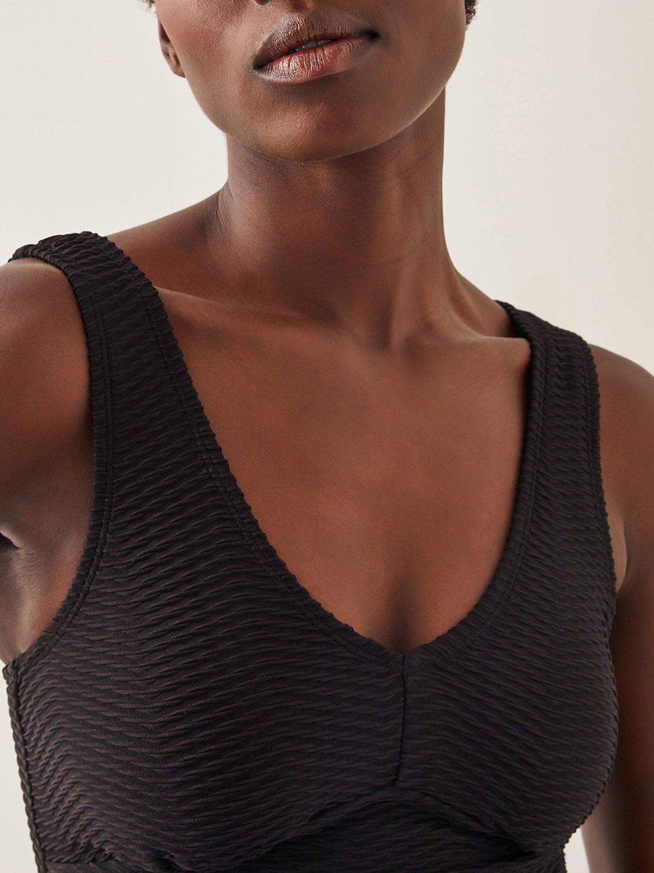 Image 4 of 5 of Monsoon Alicia Rib Tankini Top - Black
