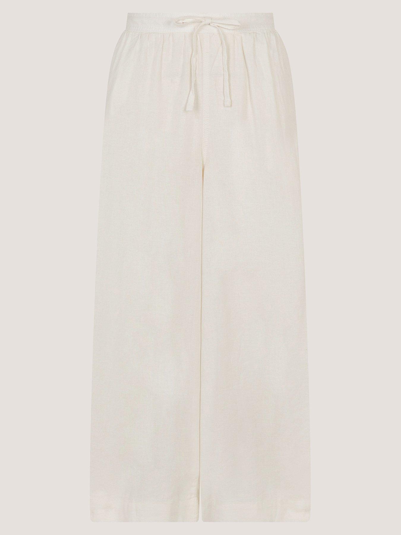 Image 5 of 5 of Monsoon Maisie Wide Crop Trouser - White
