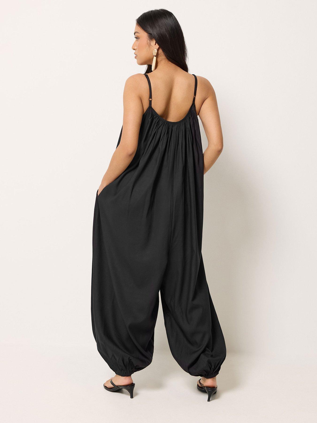 Image 2 of 4 of PixieGirl Petite Balloon Detail Jumpsuit - Black