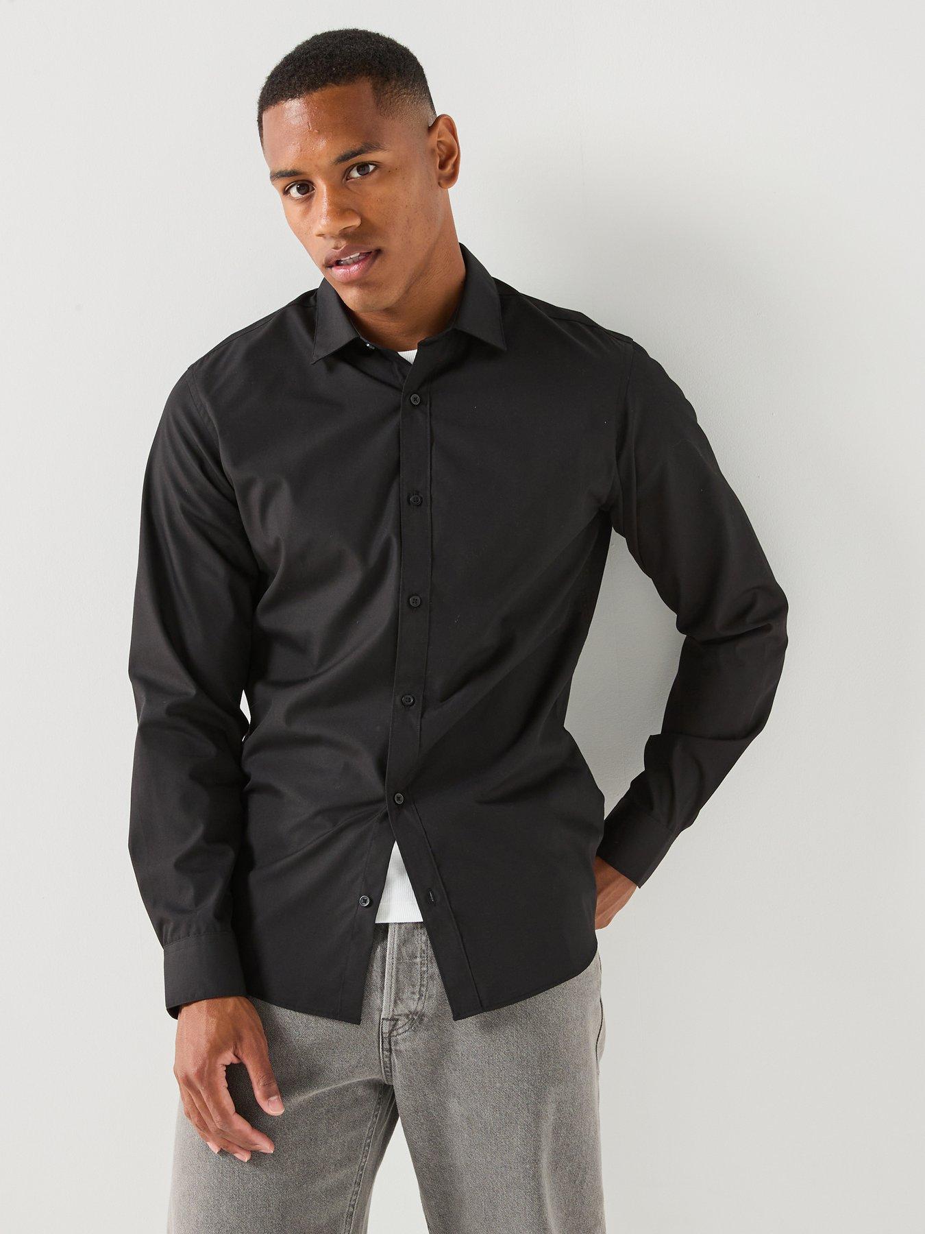 Jack & Jones Long Sleeve Plain Shirt - Black