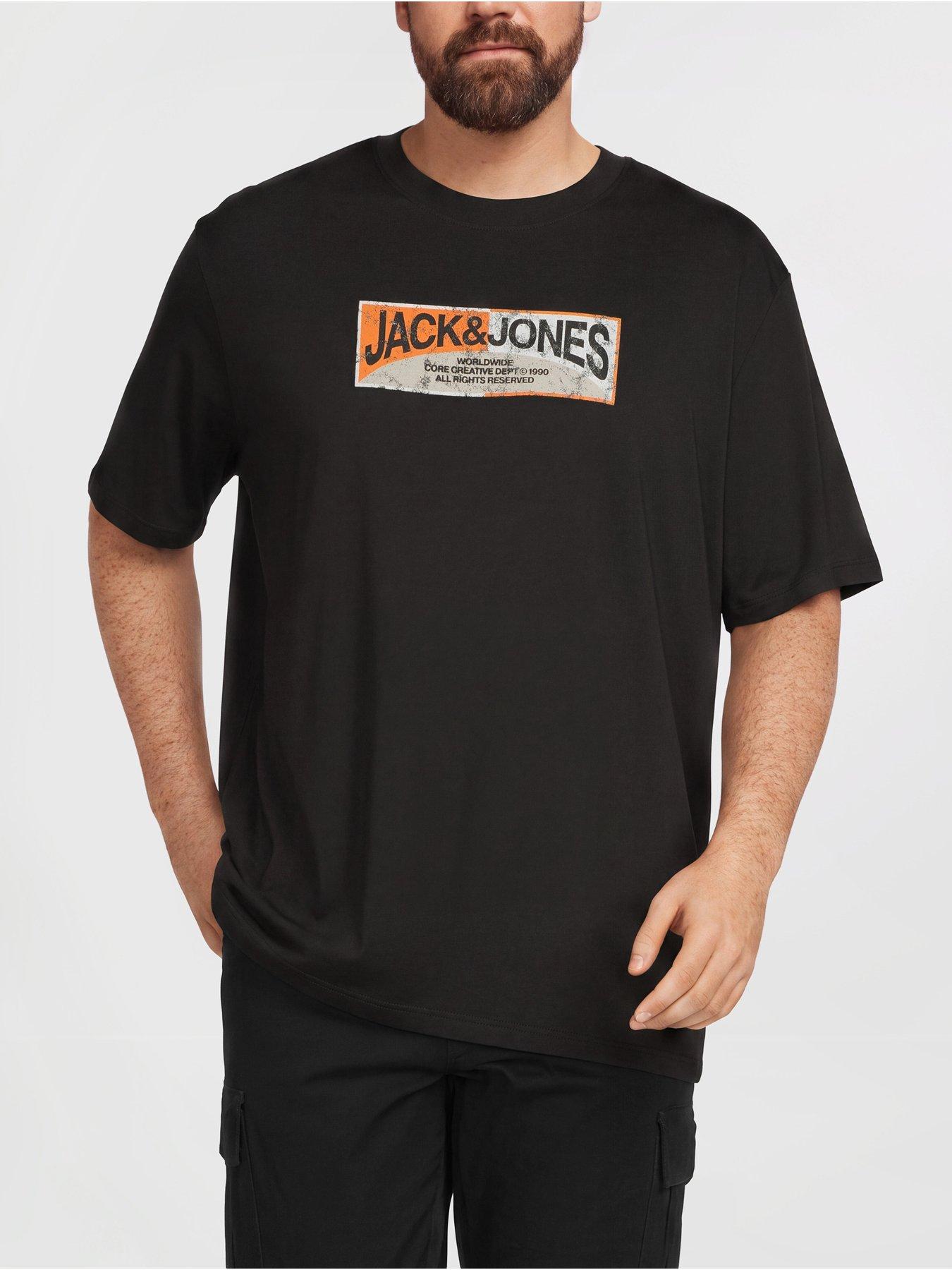 Image 1 of 5 of Jack & Jones Jack &amp; Jones Plus Trace Graphic T-Shirt