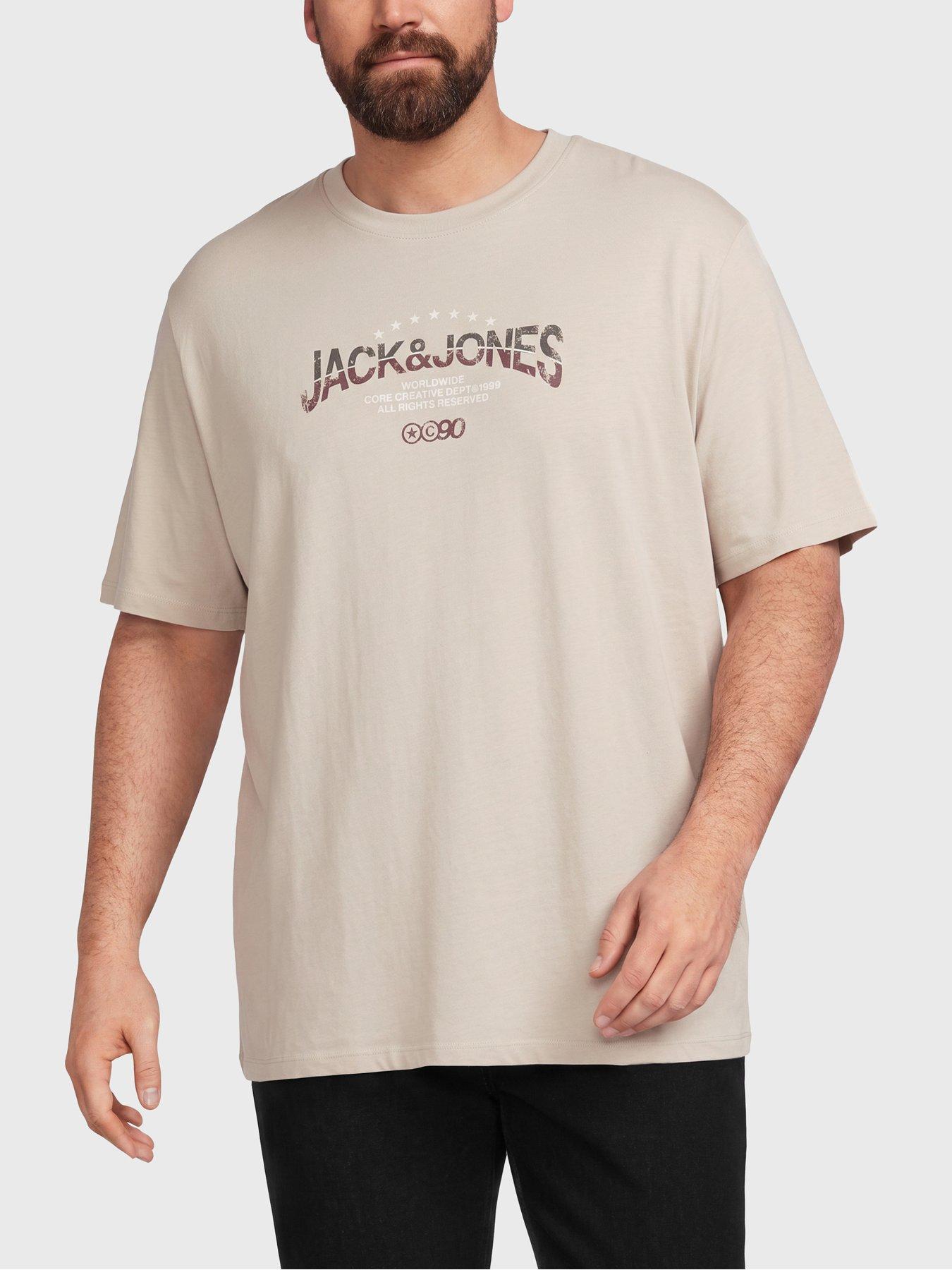 Image 1 of 5 of Jack & Jones Jack &amp; Jones Plus Trace Graphic T-Shirt