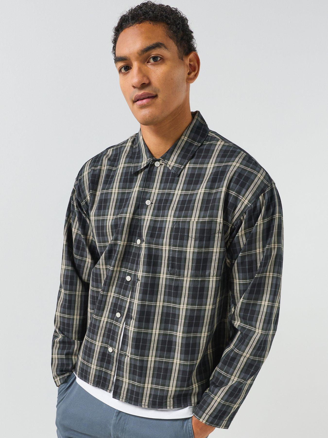 Image 1 of 6 of Jack & Jones Austin Clean Long Sleeve Check Shirt - Black
