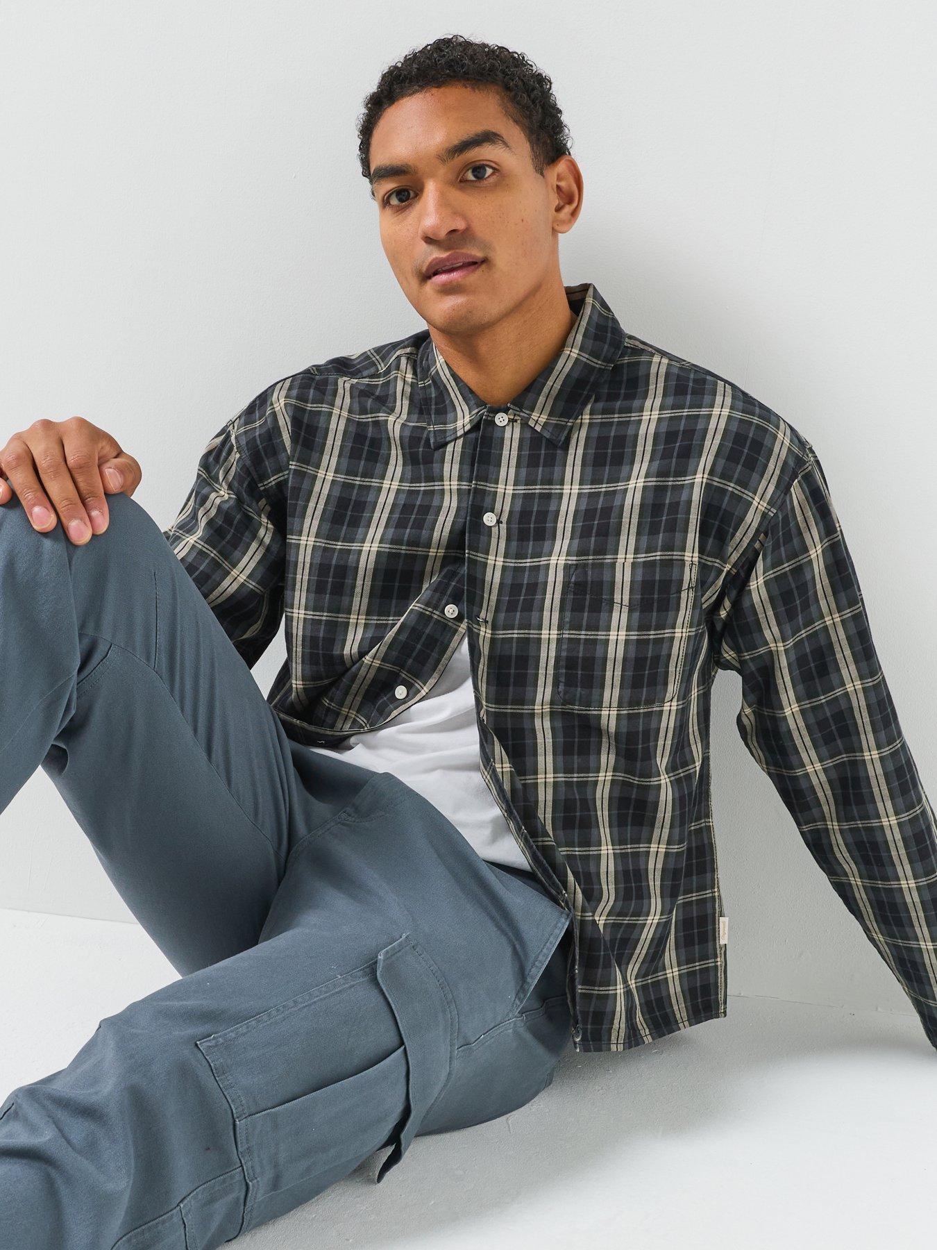 Image 4 of 6 of Jack & Jones Austin Clean Long Sleeve Check Shirt - Black