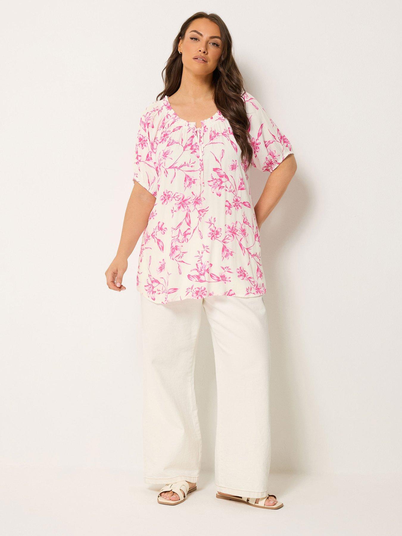 Image 3 of 5 of Yours Curve Floral Gypsy Bardot Top - Pink
