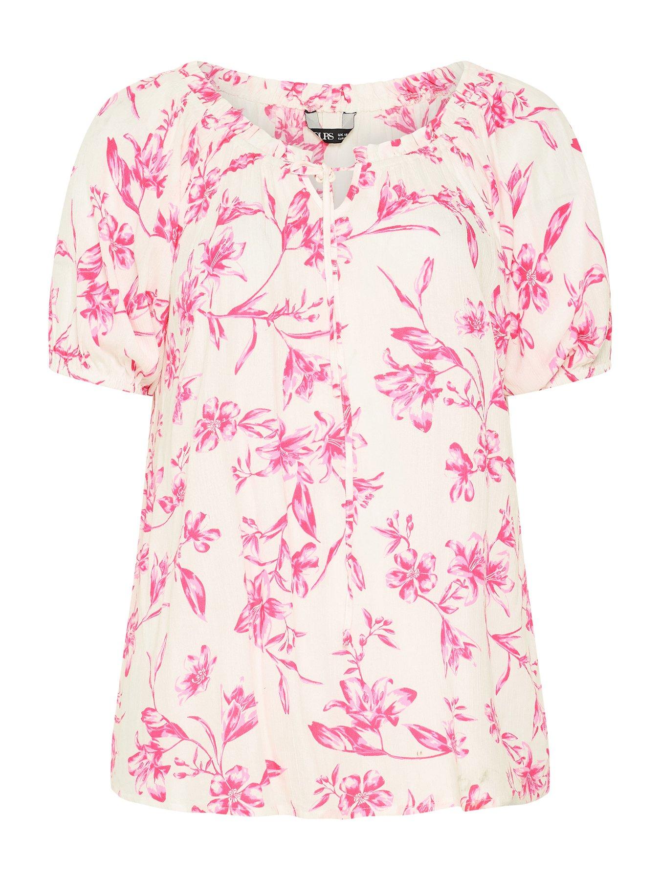 Image 5 of 5 of Yours Curve Floral Gypsy Bardot Top - Pink