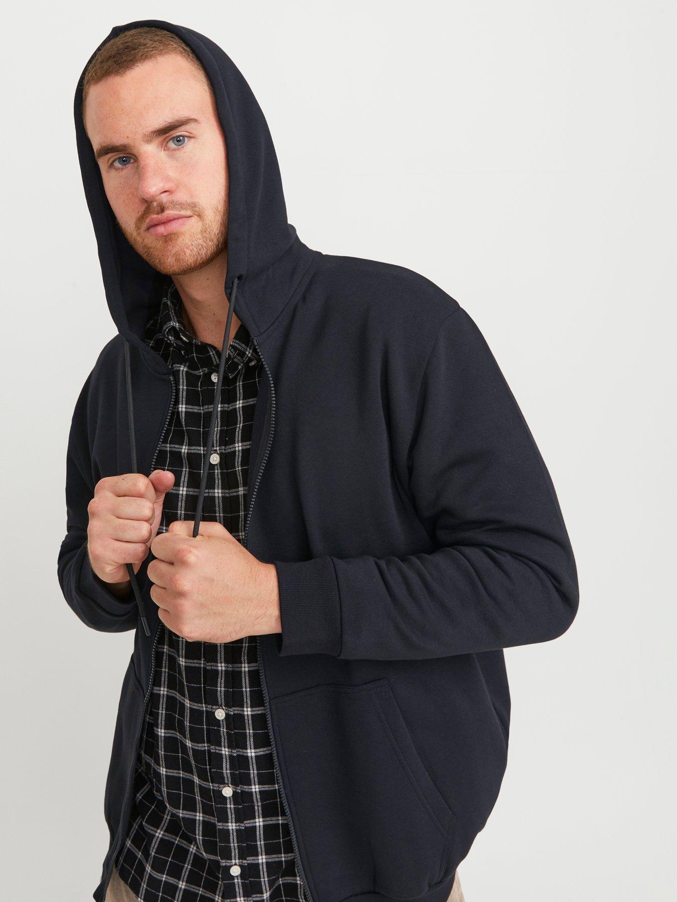 Image 1 of 6 of Jack & Jones Jack &amp; Jones Plus Bradley Zip Thru Hoodie