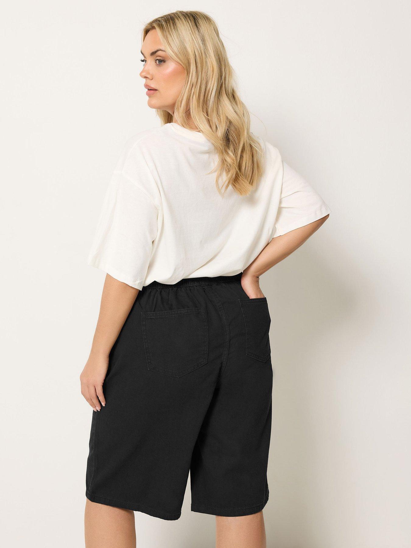 Image 2 of 4 of Yours Curve Pull On Denim Jort - Black