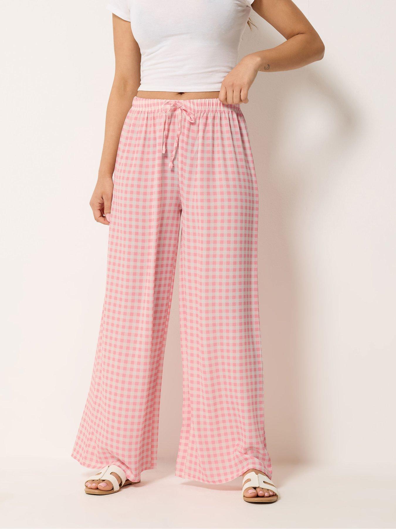 PixieGirl Petite Gingham Wide Leg Trousers