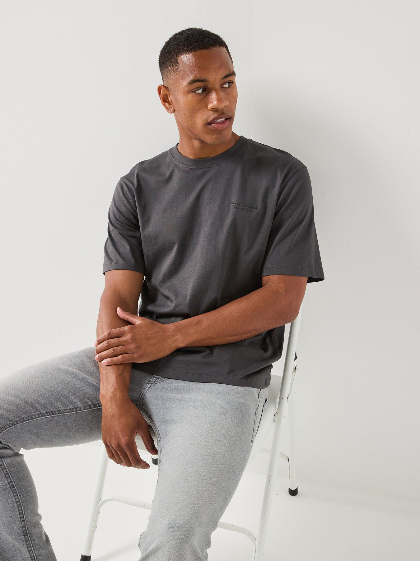 Jack & Jones Archive Graphic Crew Neck T-Shirt - Dark Grey