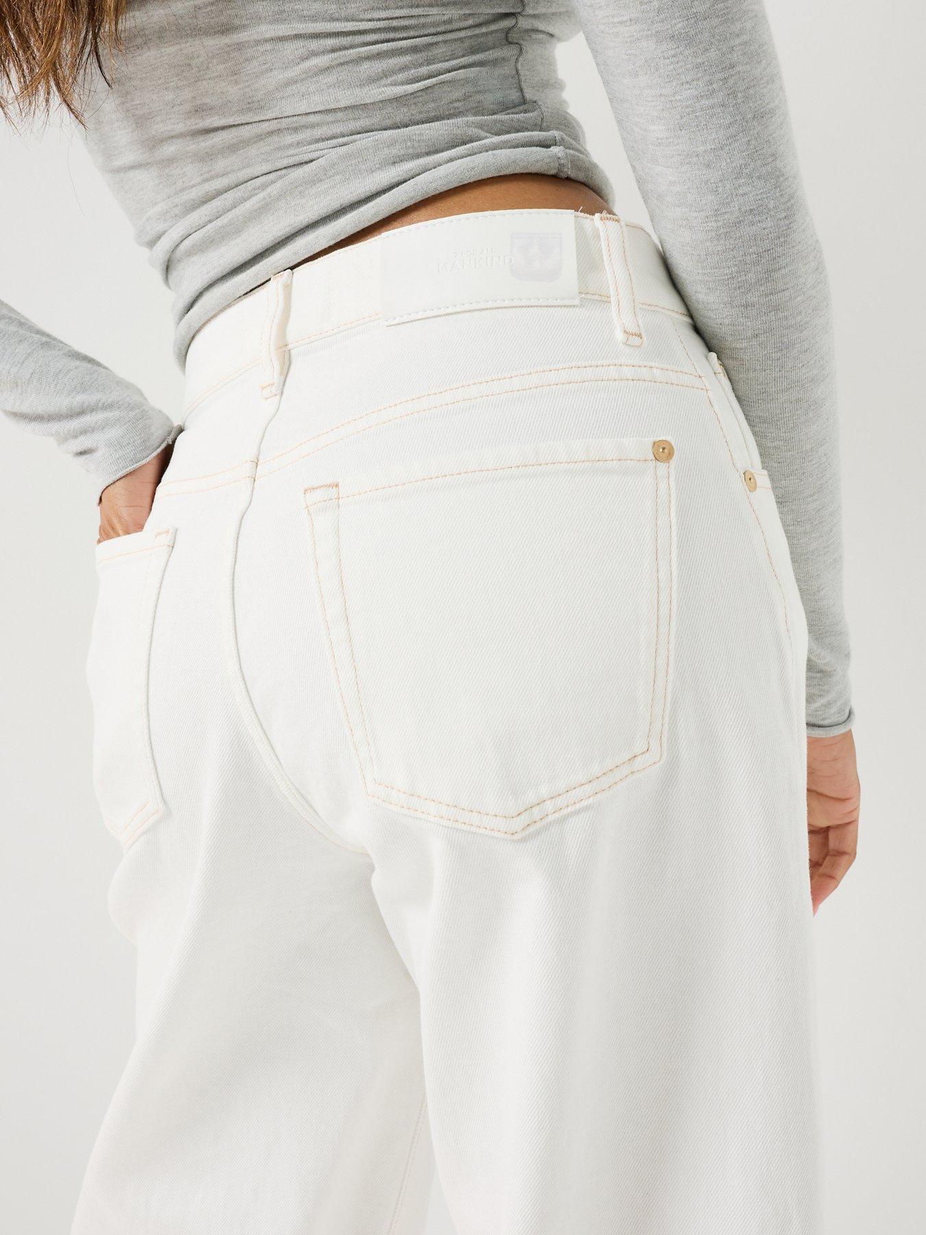 Image 4 of 6 of 7 FOR ALL MANKIND Bonnie Curvilinear Wide Leg Jean&nbsp;- White