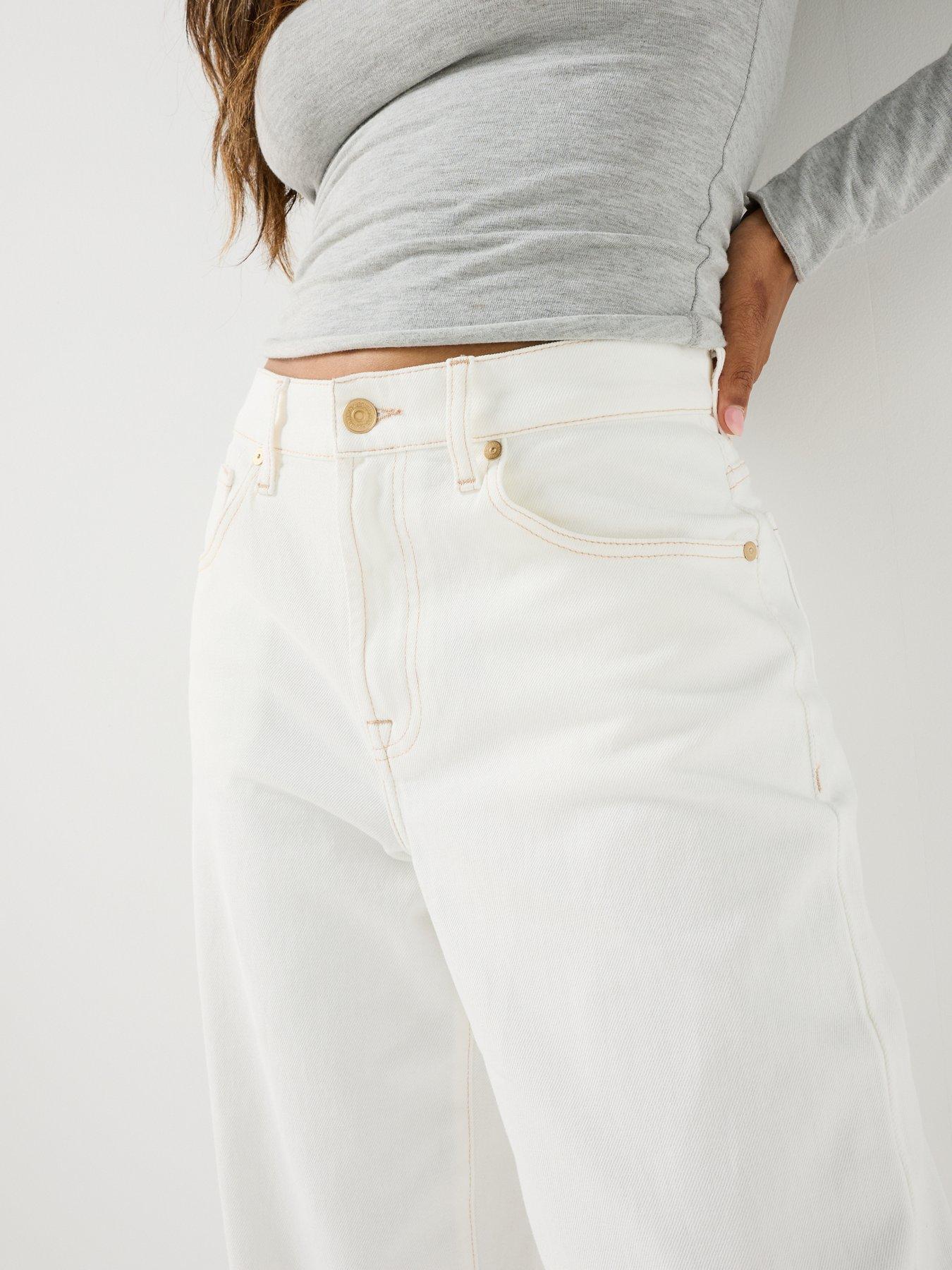 Image 5 of 6 of 7 FOR ALL MANKIND Bonnie Curvilinear Wide Leg Jean&nbsp;- White