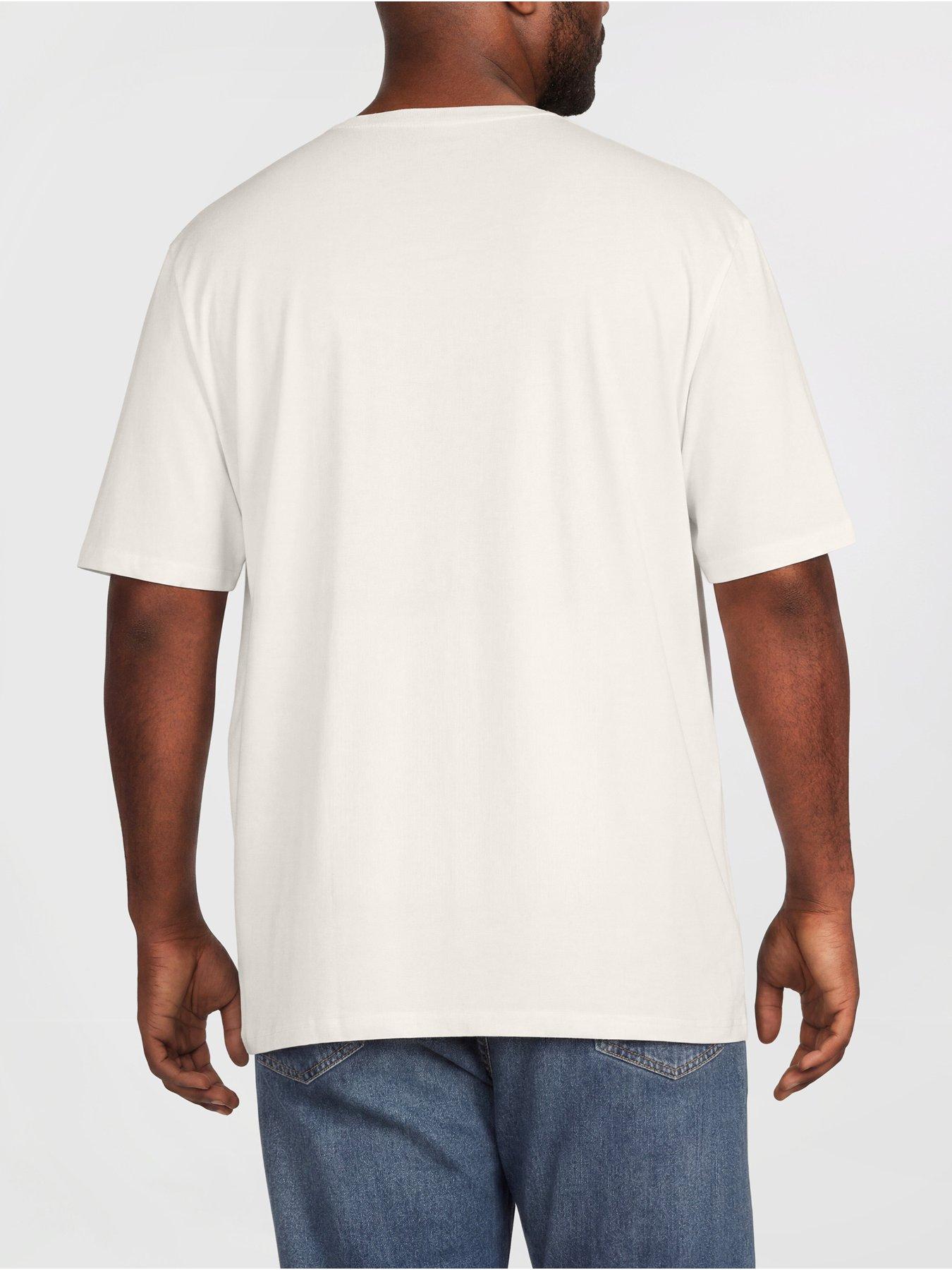 Image 3 of 5 of Jack & Jones Plus Avery Crew Neck 3 Pack T-Shirt - Cloud Dancer