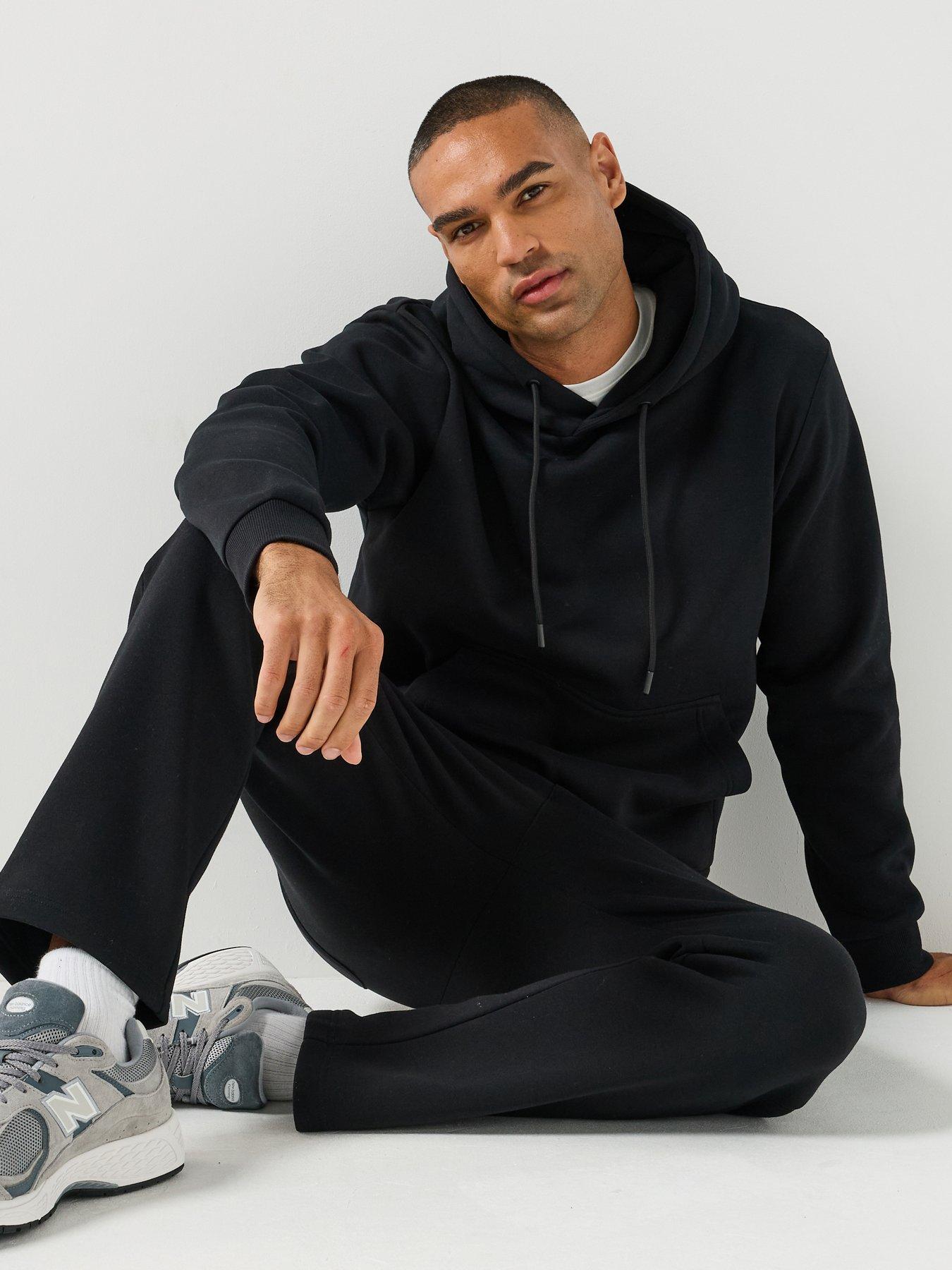 Image 1 of 6 of Jack & Jones Men's Tracksuit Set with Hoodie and Joggers - Black