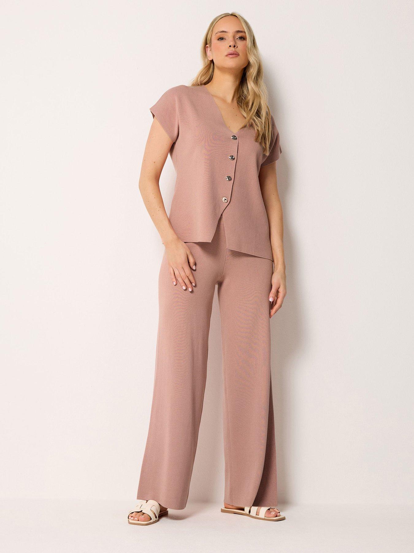 Image 3 of 4 of Long Tall Sally Button Through Short Sleeve Cardigan - Pink