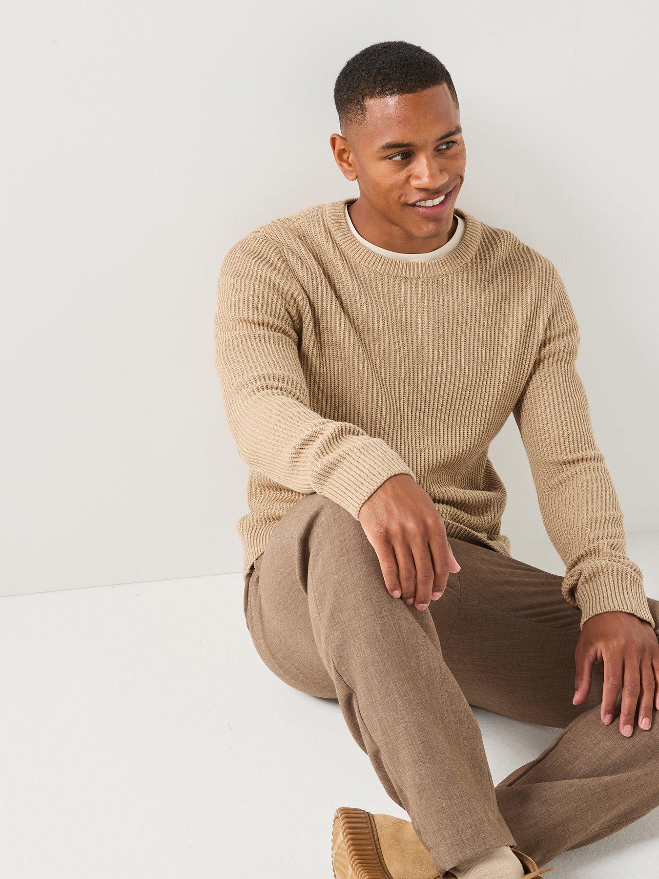 Jack & Jones Panel Knitted Jumper - Beige