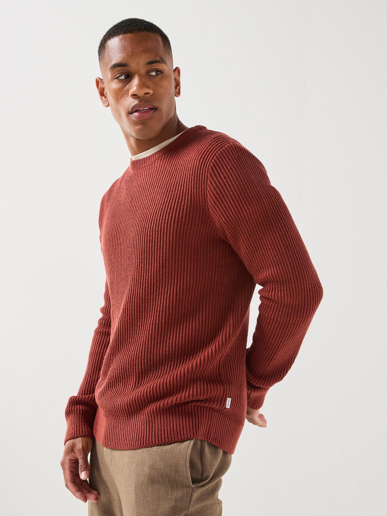 Image 1 of 6 of Jack & Jones Panel Knitted Jumper - Red